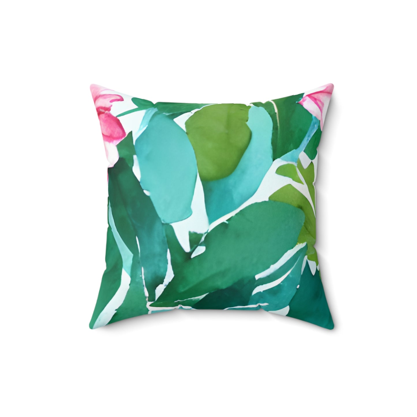 Square Pillow Cover With Pillow Insert In Watercolor Flowers Pattern