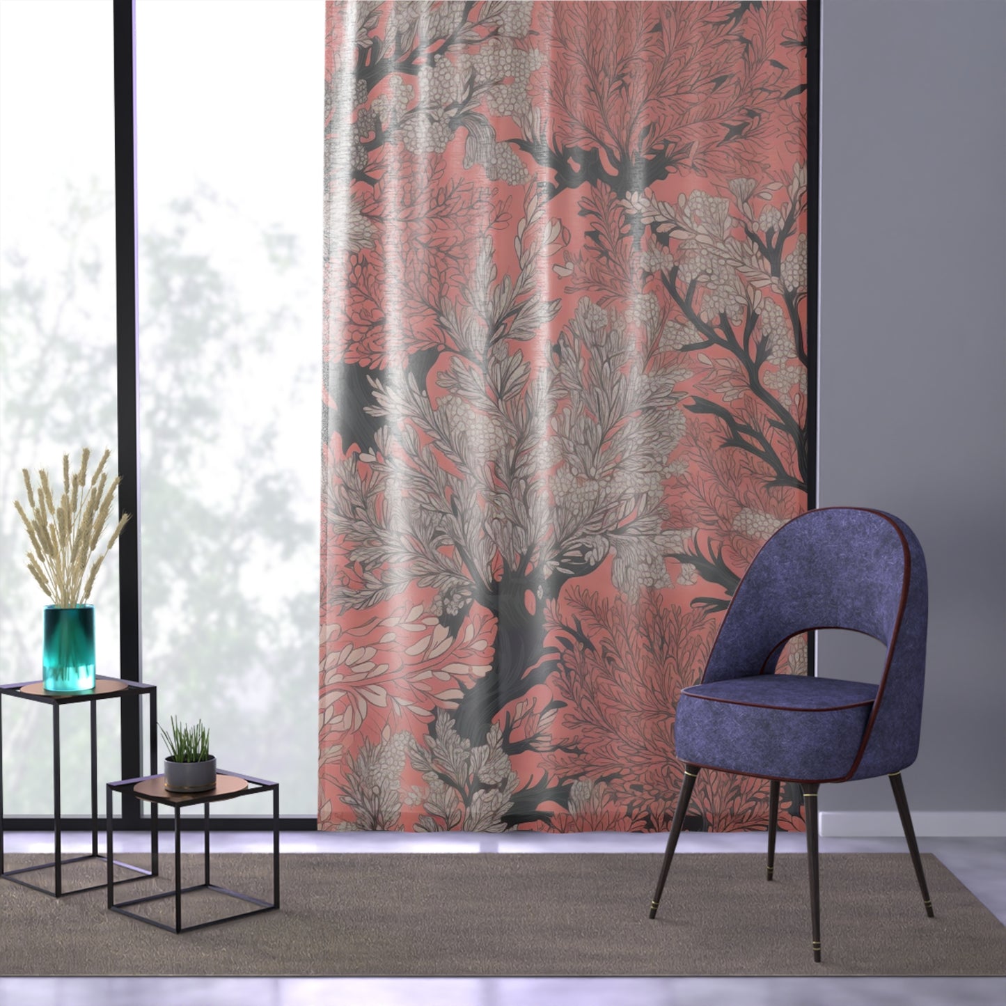 Coral Sheer Window Curtain 50" x 84"