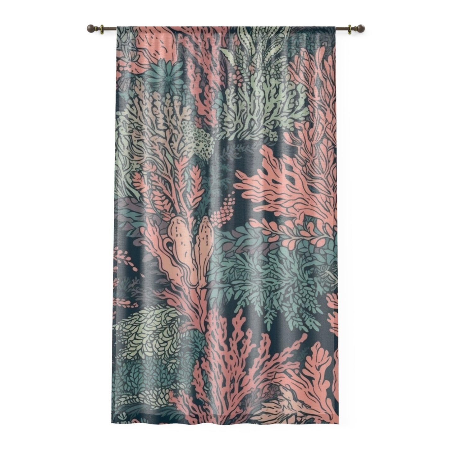 Coral Sheer Window Curtain 50" x 84"