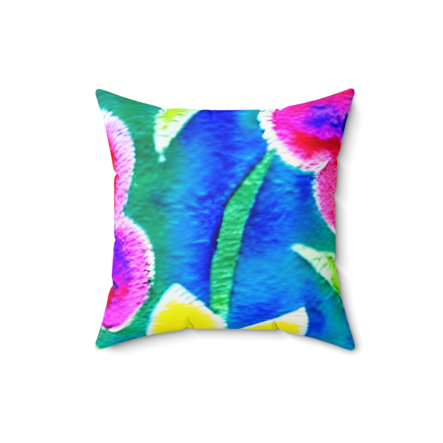 Square Pillow Cover With Pillow Insert In Watercolor Flowers Pattern