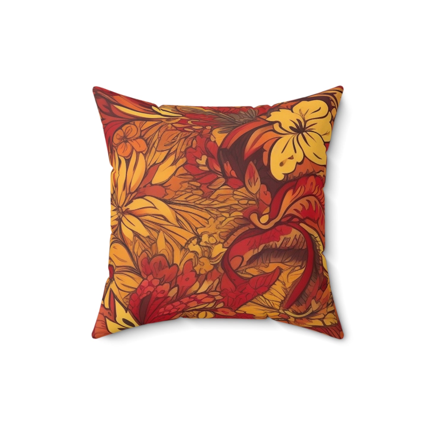 Jacobean Square Pillow Cover With Pillow Insert