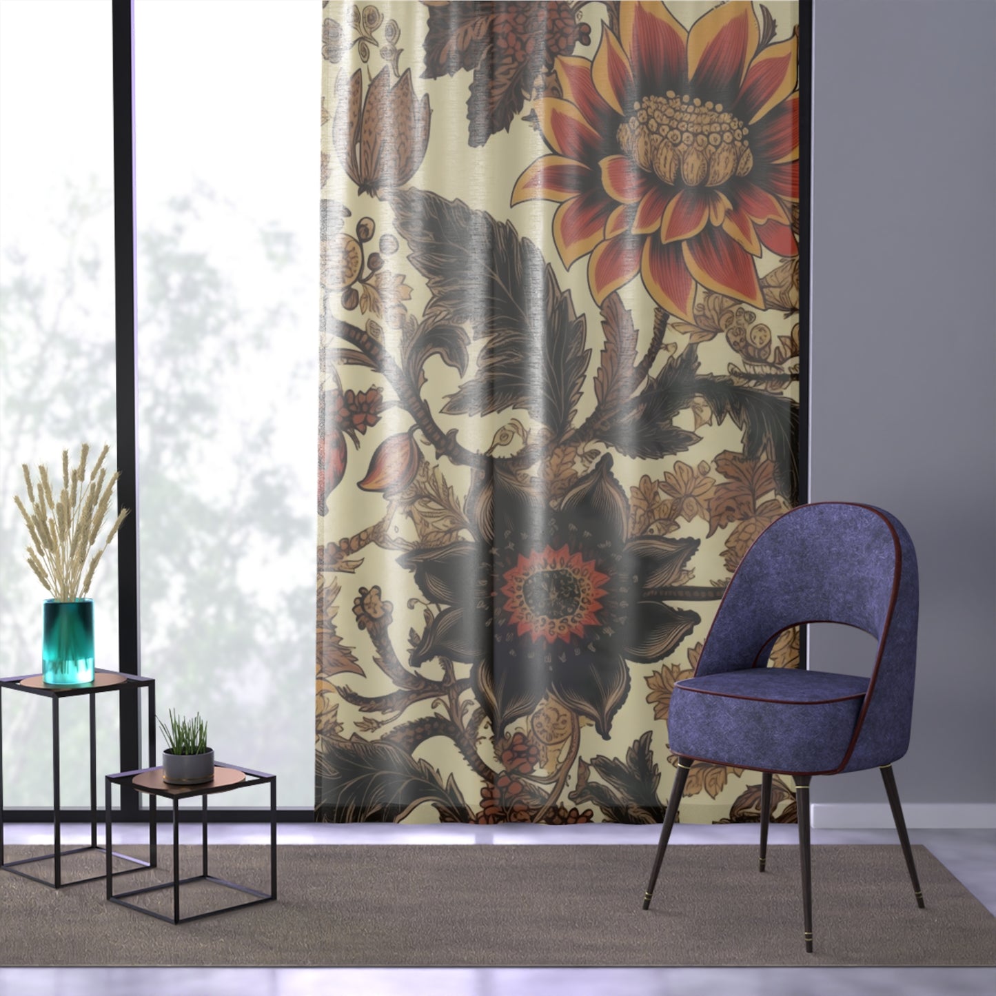 Sheer Window Curtain 50" x 84" Sunflower