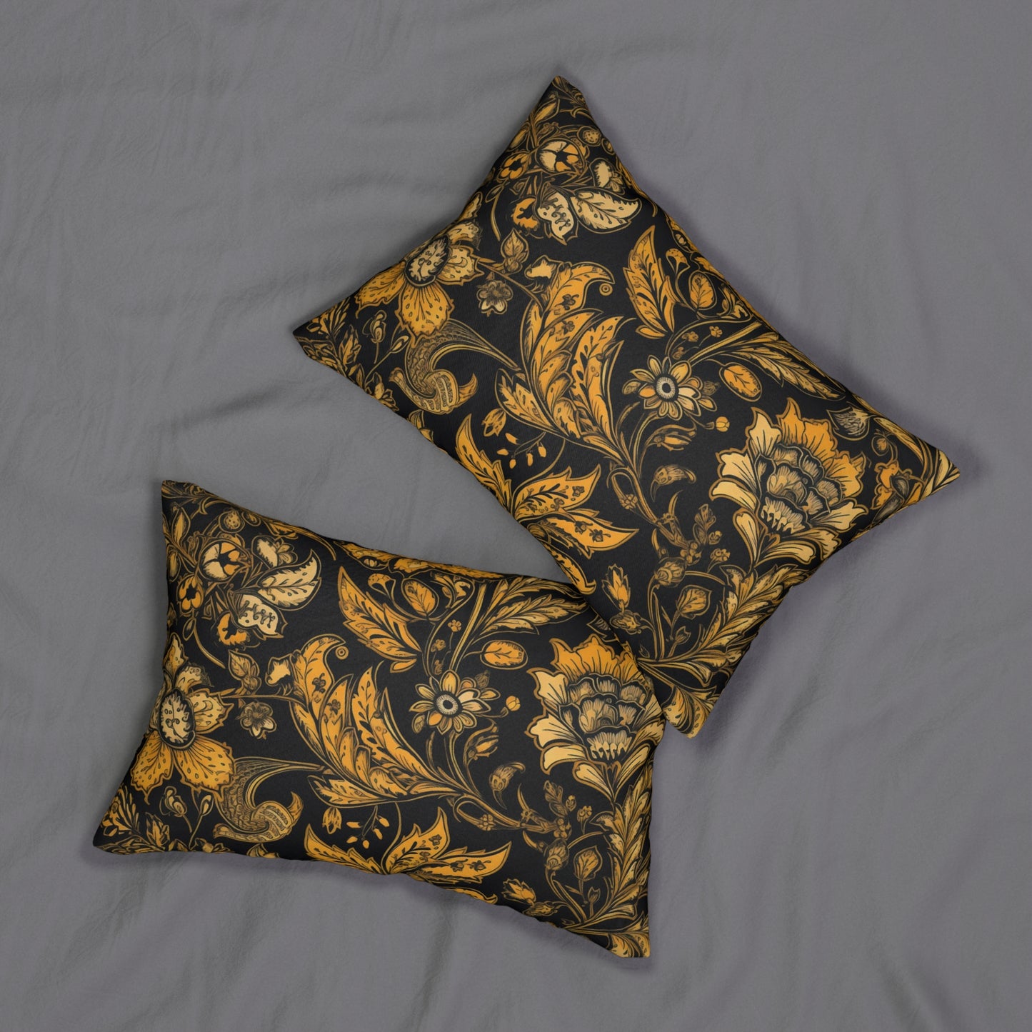 Lumbar Pillow With Pillow Insert In Jacobean Pattern 20"x14"