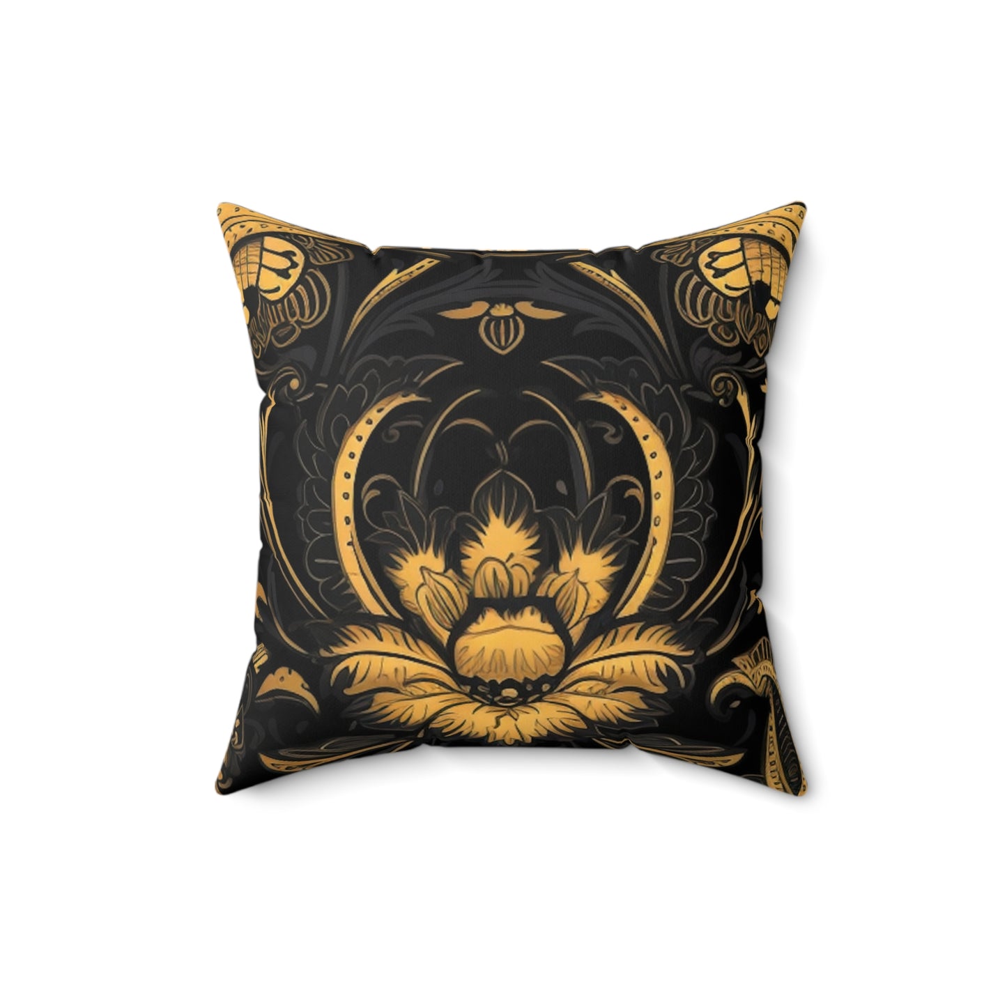 Square Pillow Cover With Pillow Insert In Jacobean Pattern