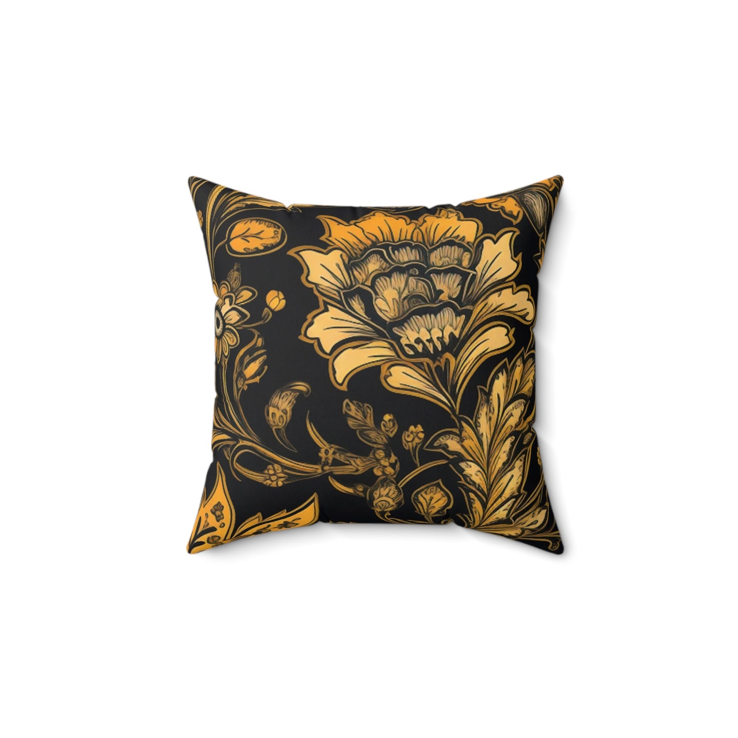 Square Pillow Cover With Pillow Insert In Jacobean Pattern