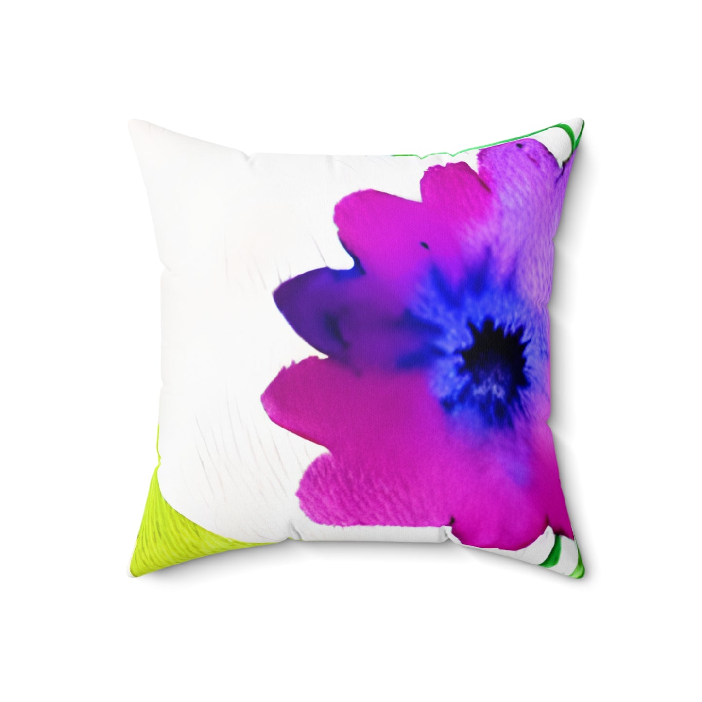 Square Pillow Cover With Pillow Insert In Watercolor Flowers Pattern