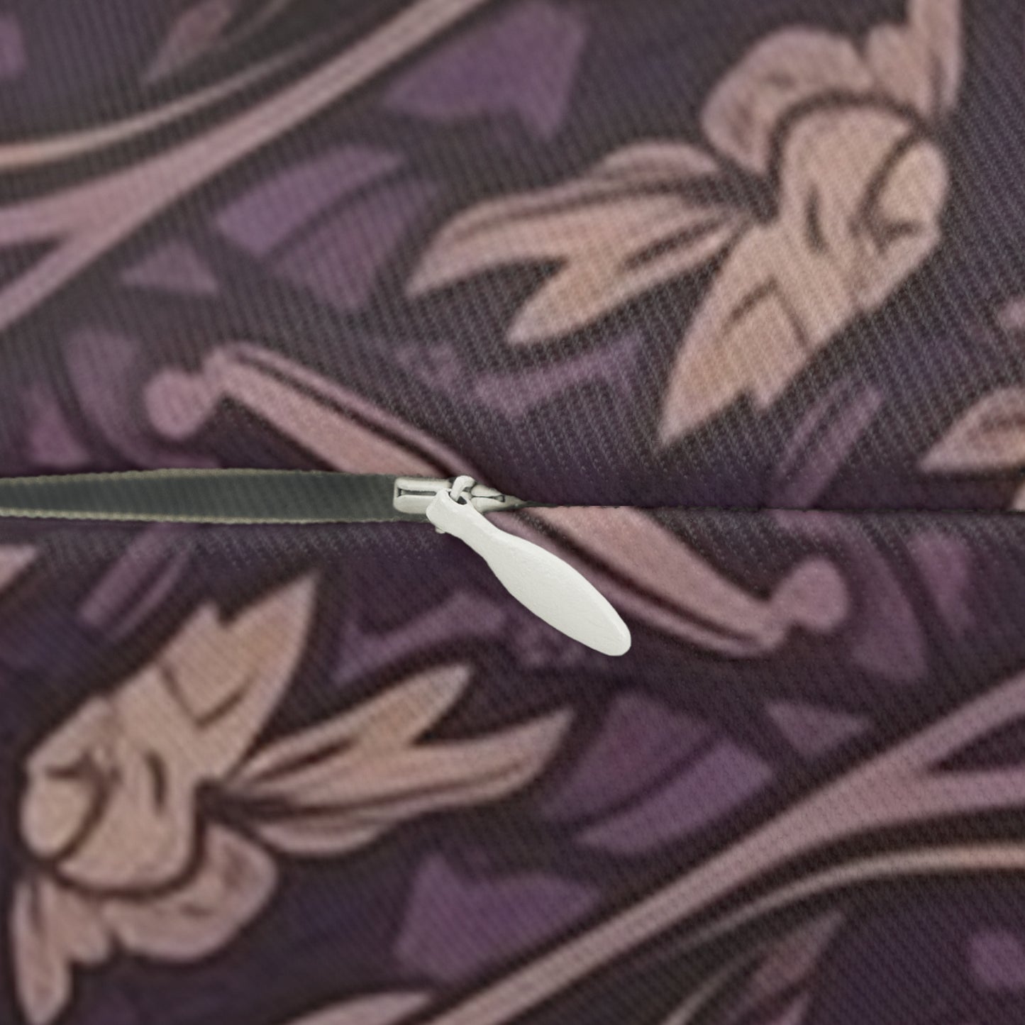 Lumbar Pillow With Pillow Insert In Purple Jacobean Pattern 20"x14"