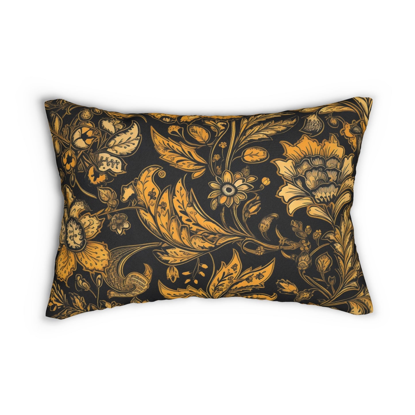 Lumbar Pillow With Pillow Insert In Jacobean Pattern 20"x14"