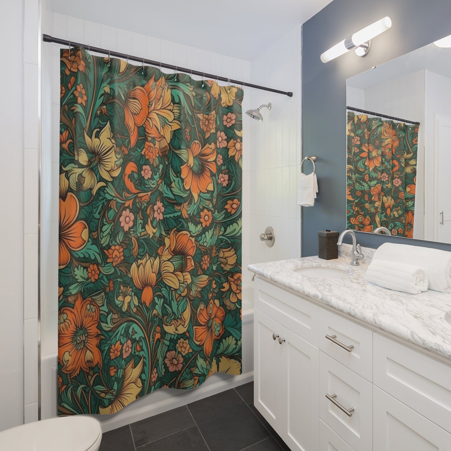Jacobean Pattern Shower Curtain 71" x 74"