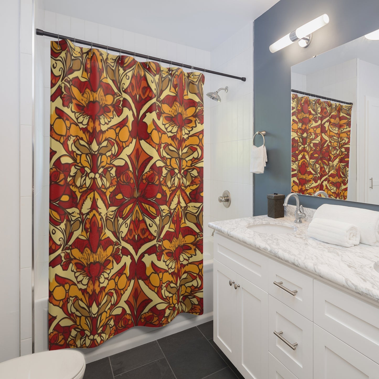 Jacobean Pattern Shower Curtain 71" x 74"