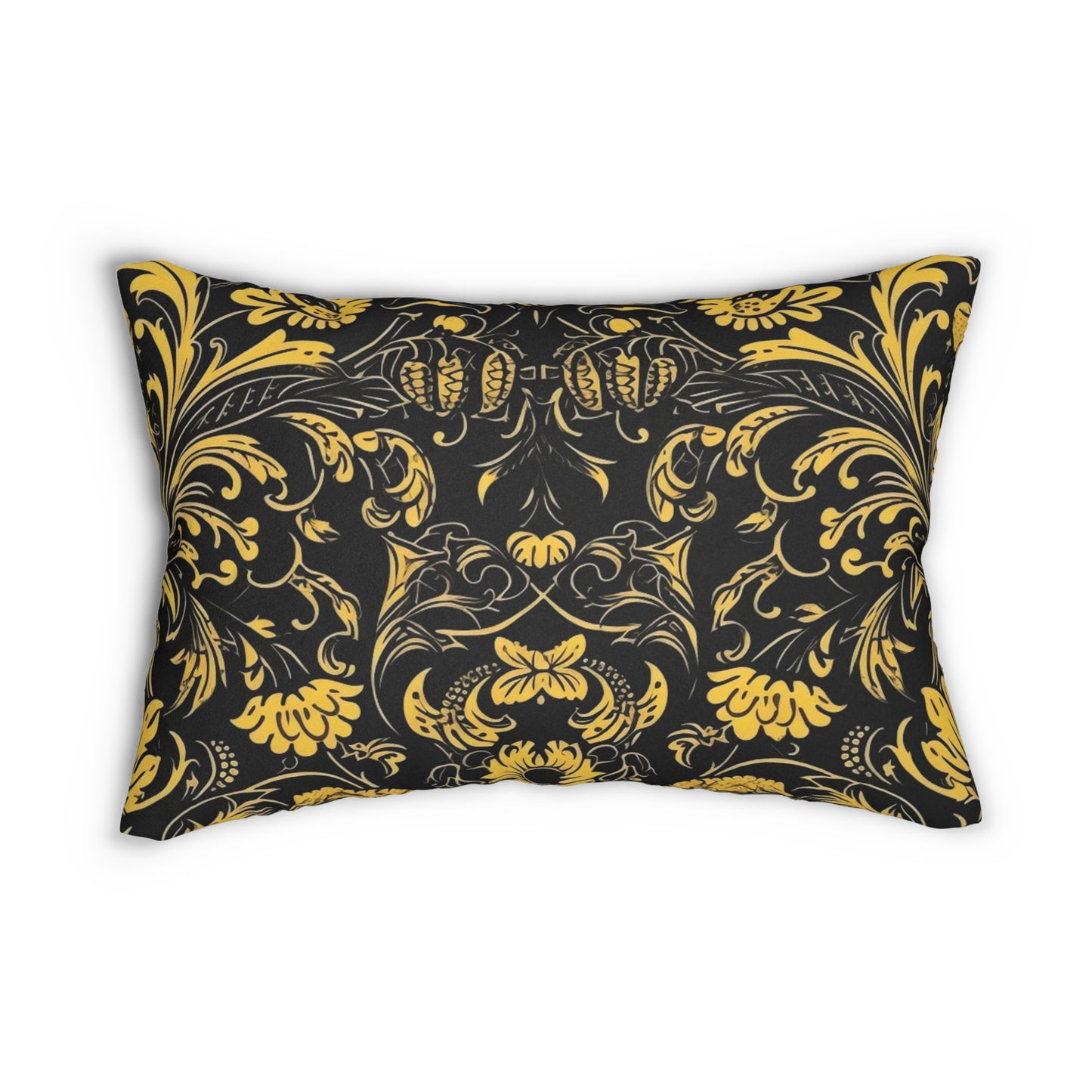 Lumbar Pillow With Pillow Insert In Jacobean Pattern 20"x14"