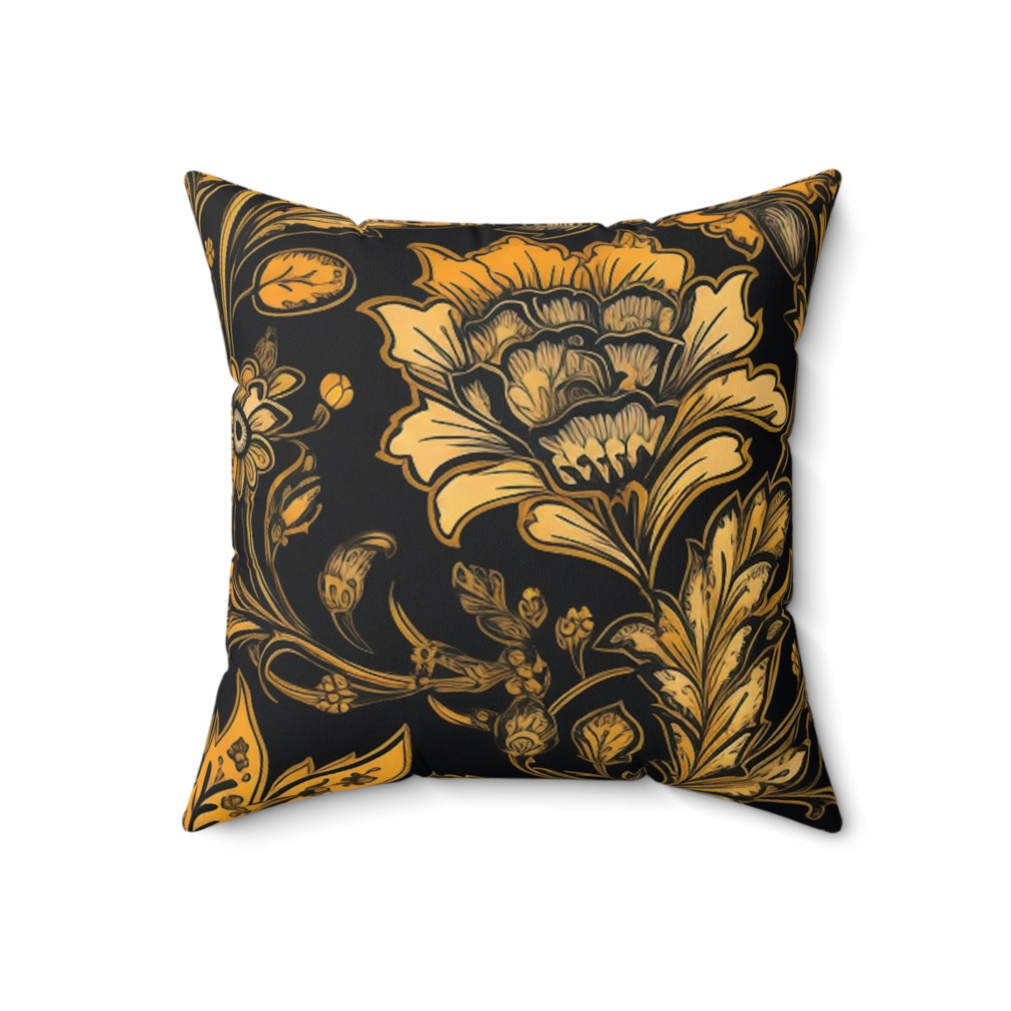 Square Pillow Cover With Pillow Insert In Jacobean Pattern