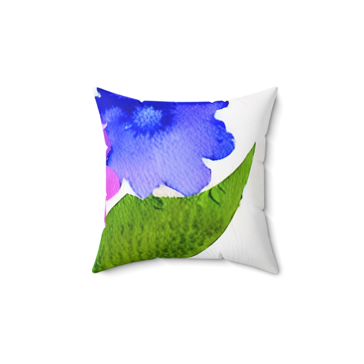 Square Pillow Cover With Pillow Insert In Watercolor Flowers Pattern