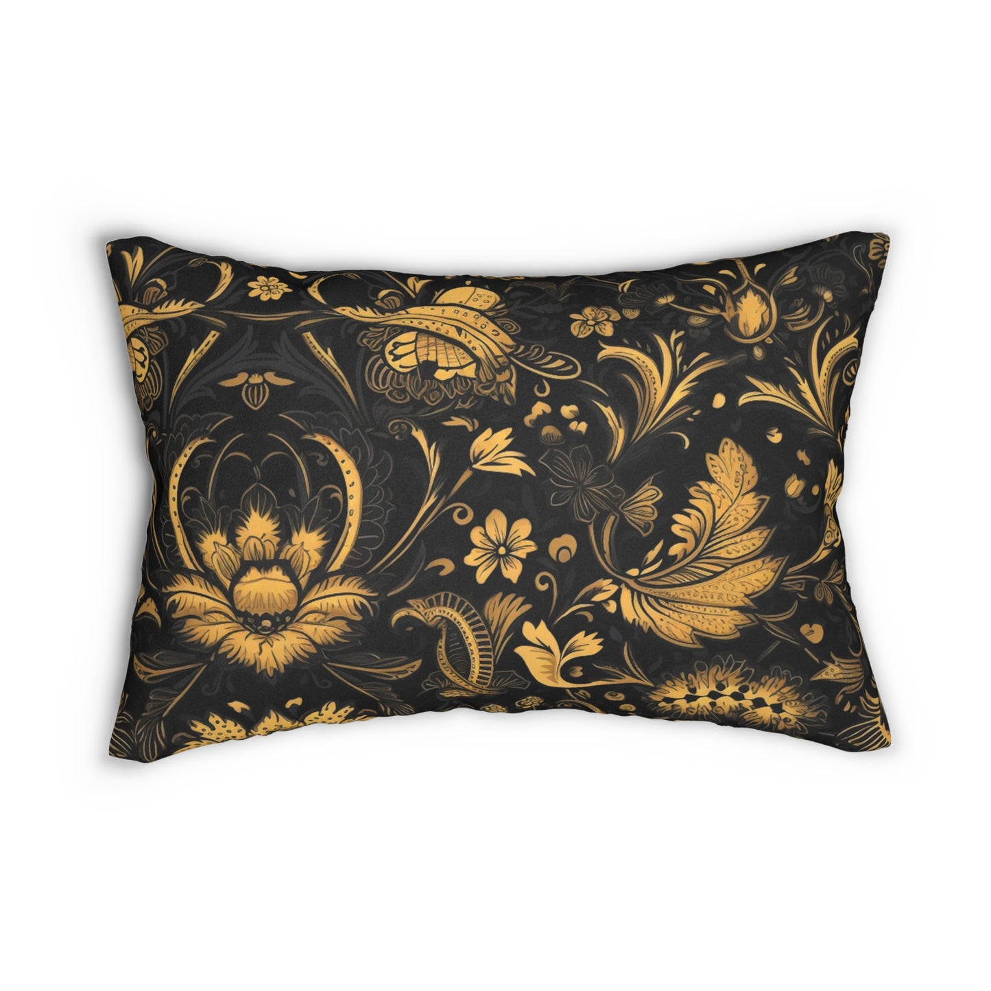 Lumbar Pillow With Pillow Insert In Jacobean Pattern 20"x14"