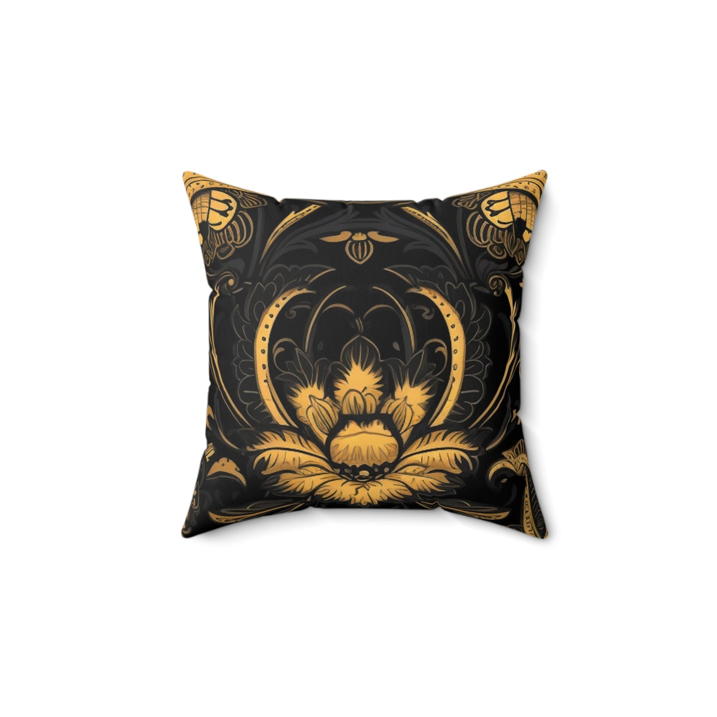 Square Pillow Cover With Pillow Insert In Jacobean Pattern
