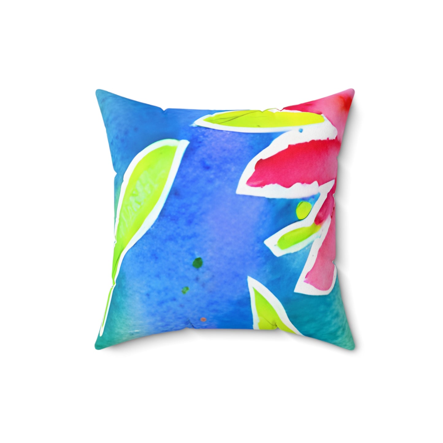 Square Pillow Cover With Pillow Insert In Watercolor Flowers Pattern