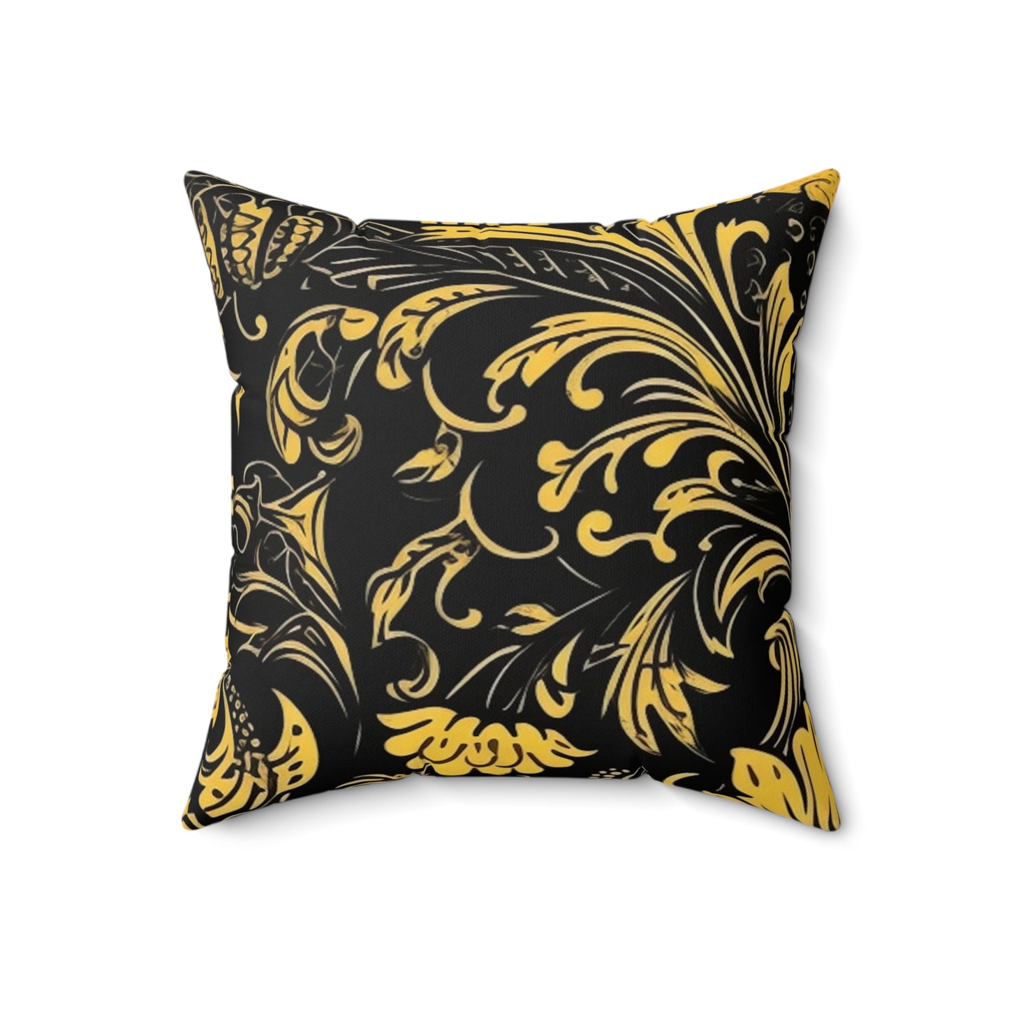 Square Pillow Cover With Pillow Insert In Jacobean Pattern
