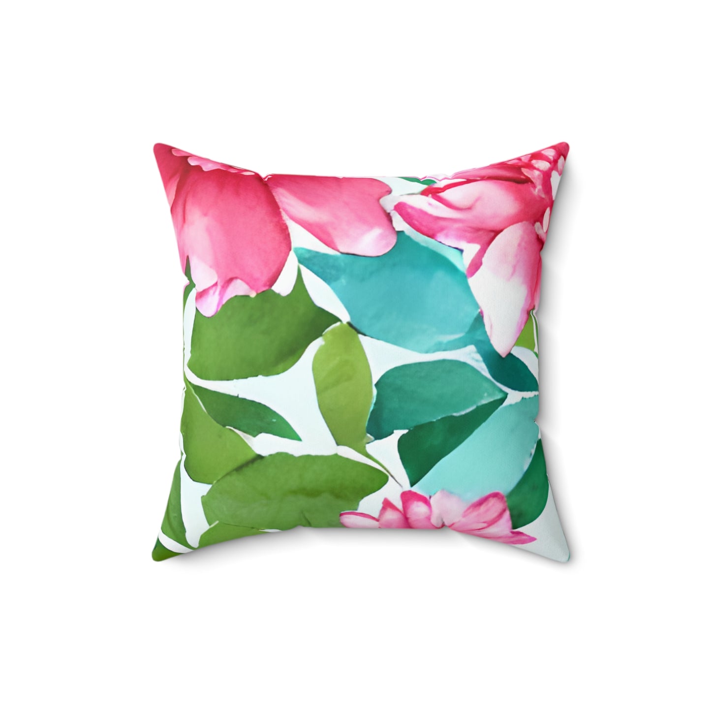 Square Pillow Cover With Pillow Insert In Watercolor Flowers Pattern
