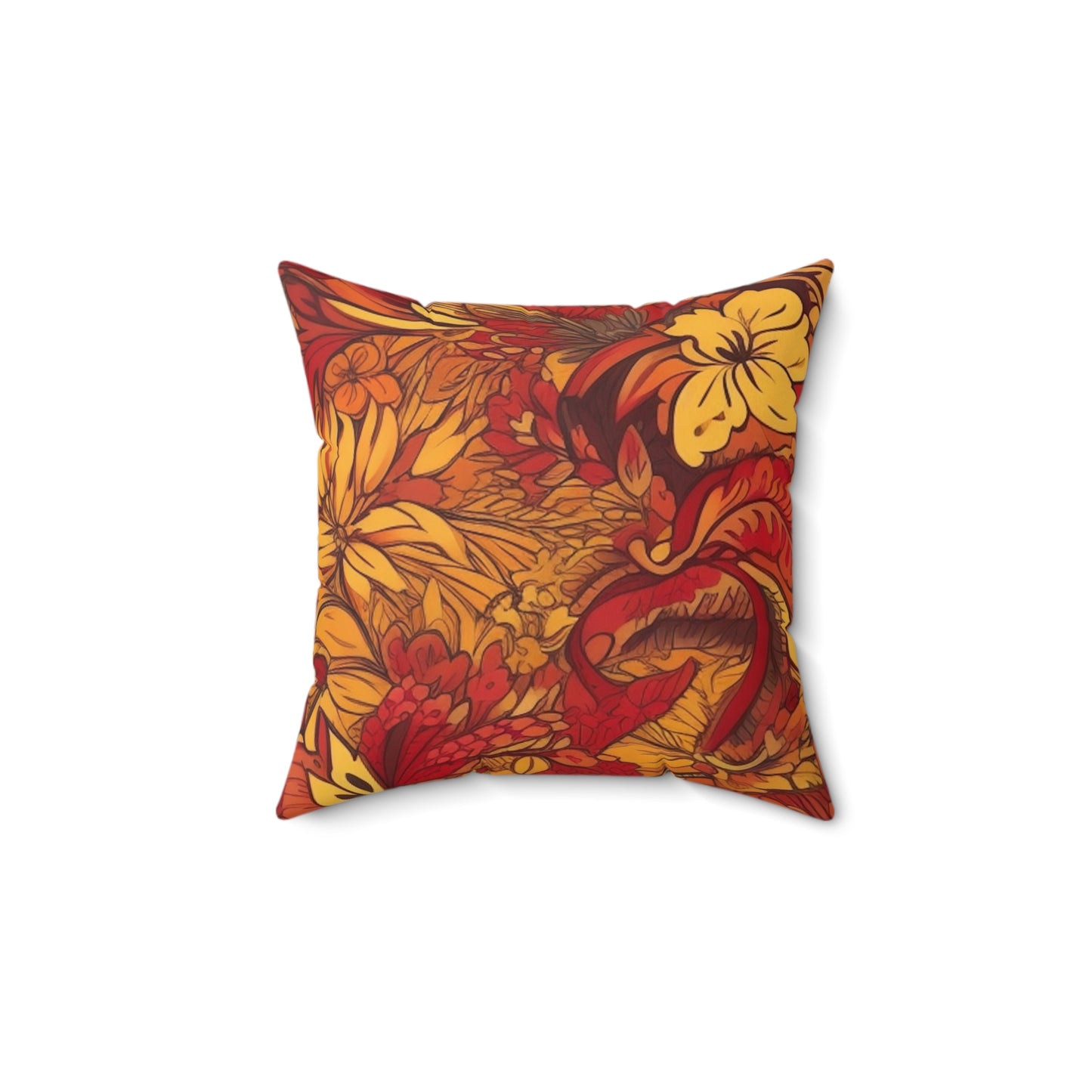 Jacobean Square Pillow Cover With Pillow Insert