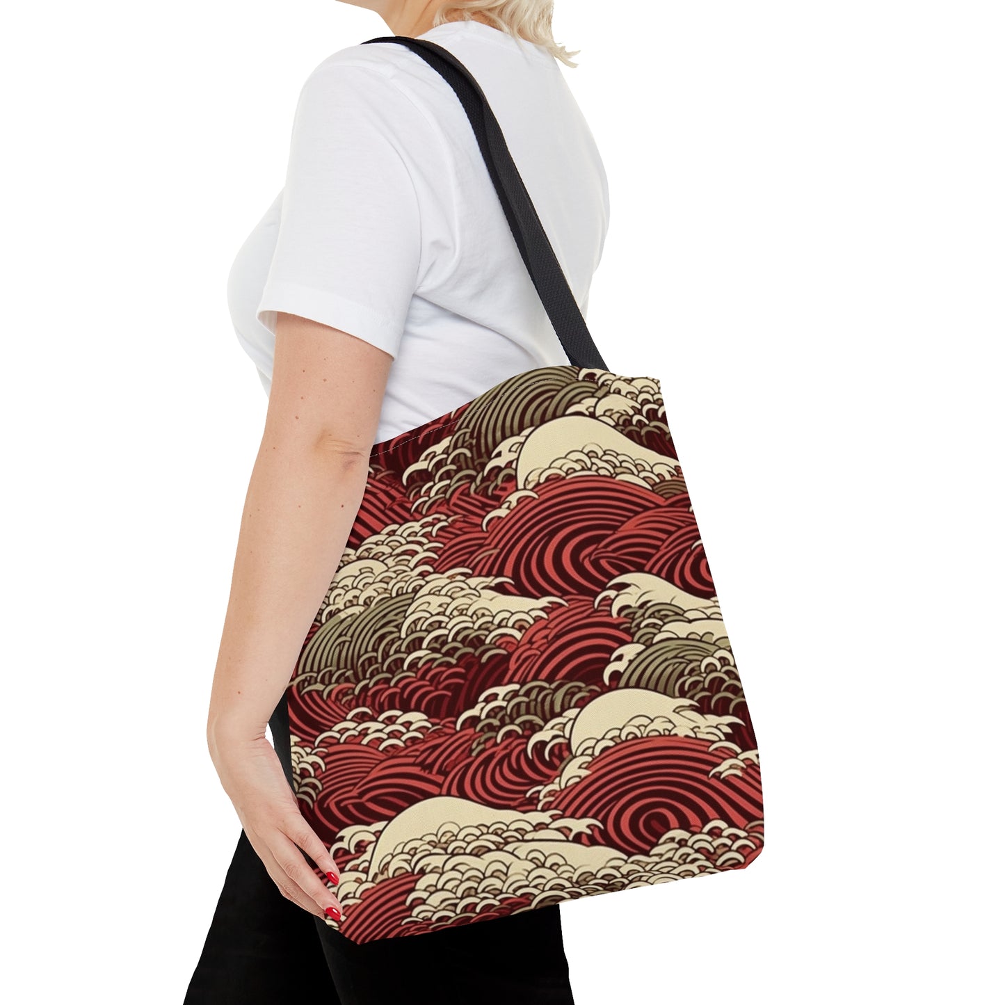 Tote Bag Japanese Wave Design