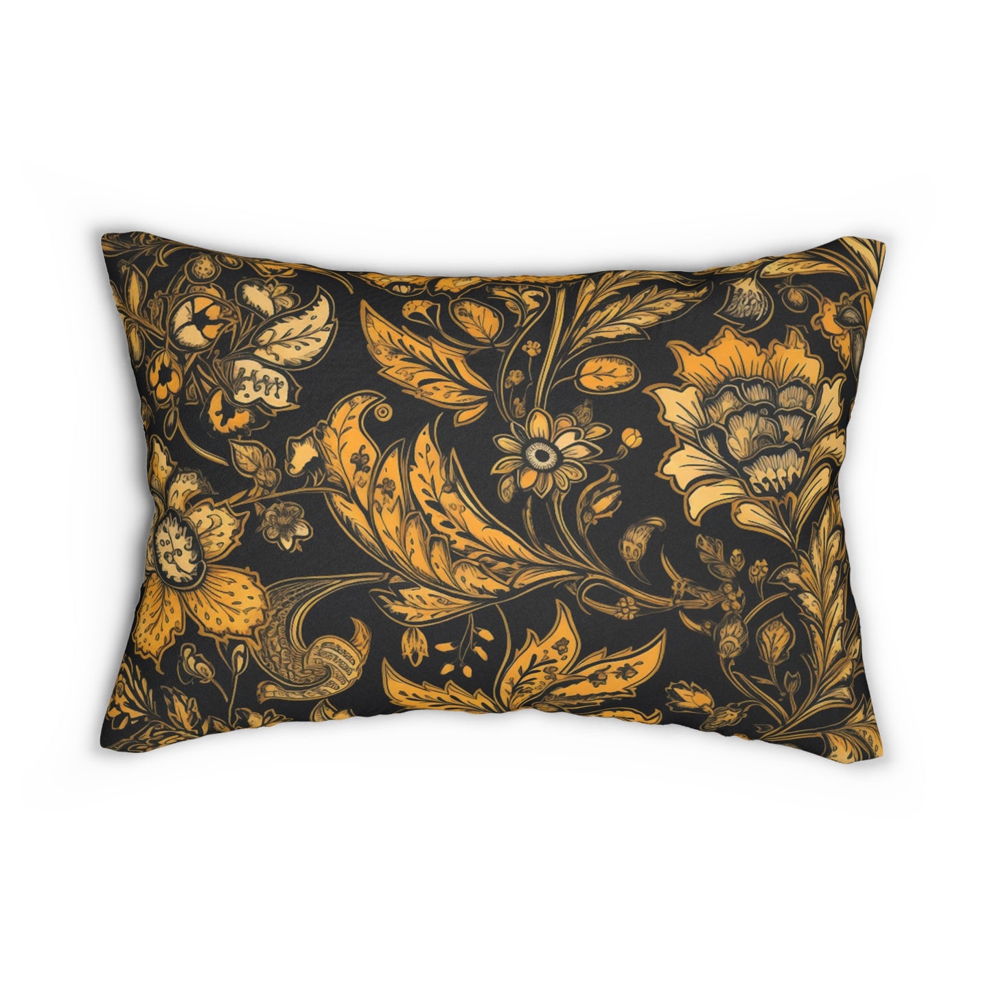Lumbar Pillow With Pillow Insert In Jacobean Pattern 20"x14"