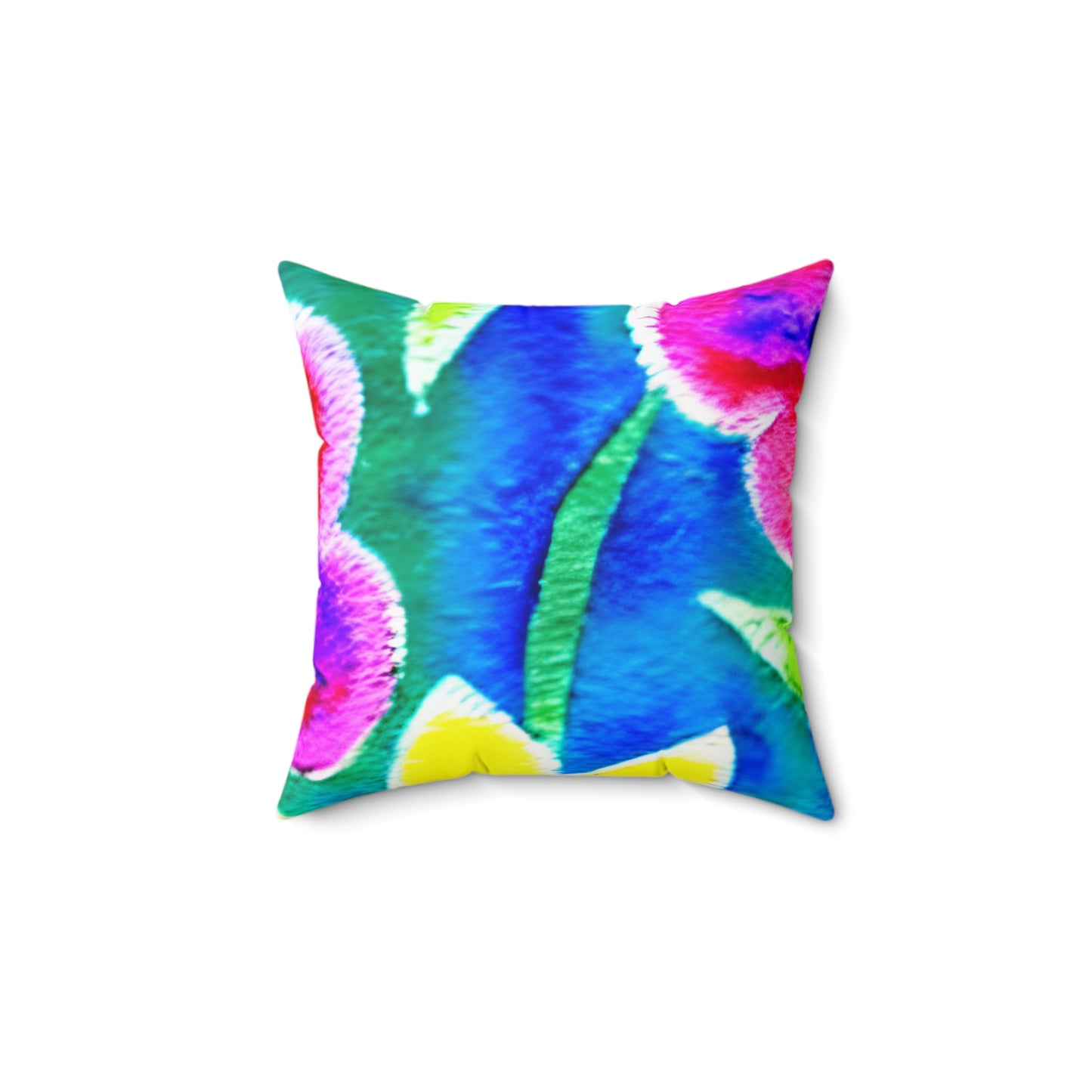 Square Pillow Cover With Pillow Insert In Watercolor Flowers Pattern