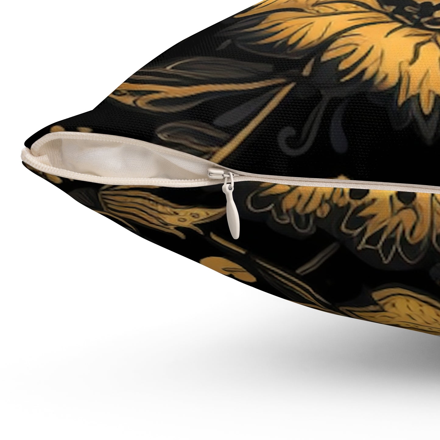 Square Pillow Cover With Pillow Insert In Jacobean Pattern