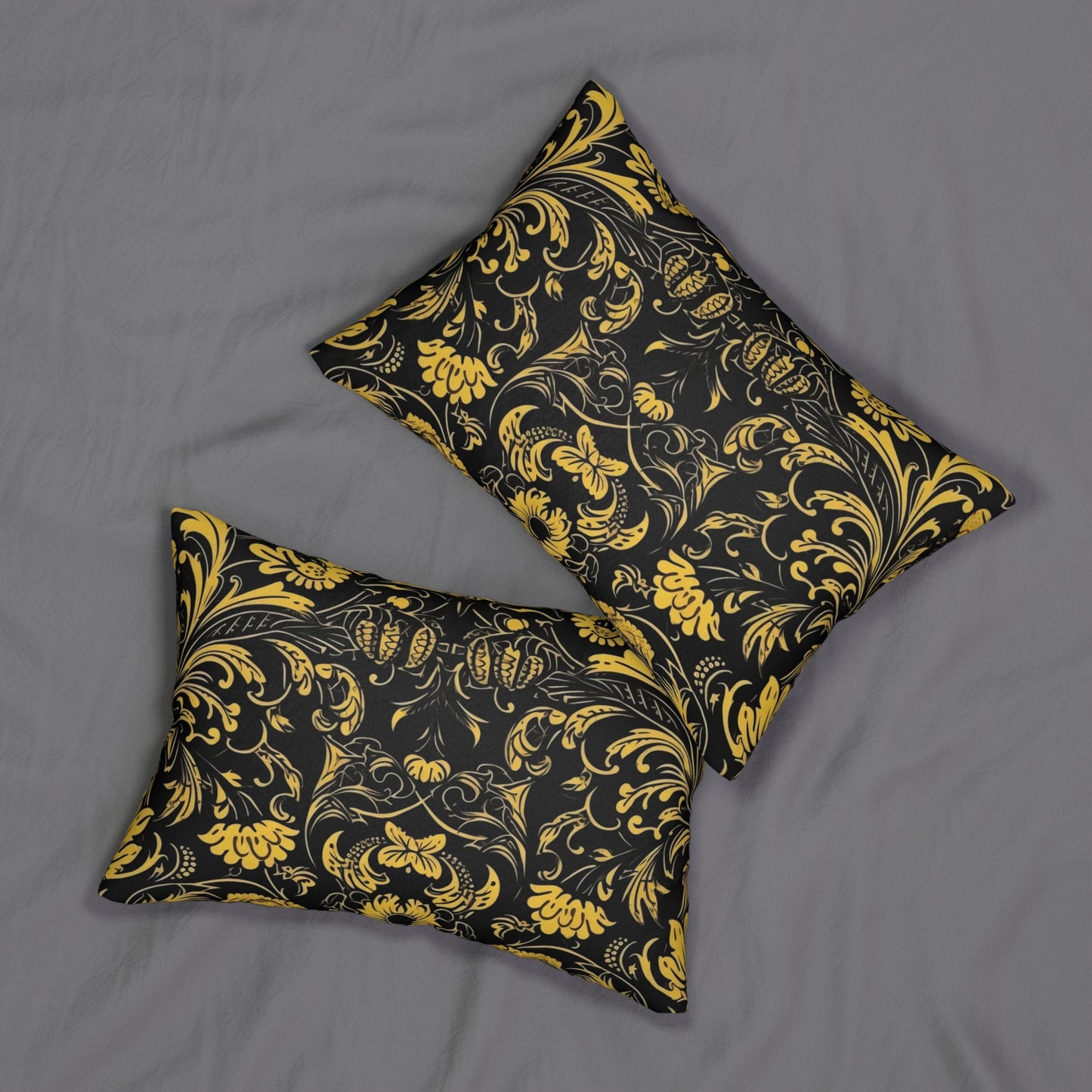 Lumbar Pillow With Pillow Insert In Jacobean Pattern 20"x14"