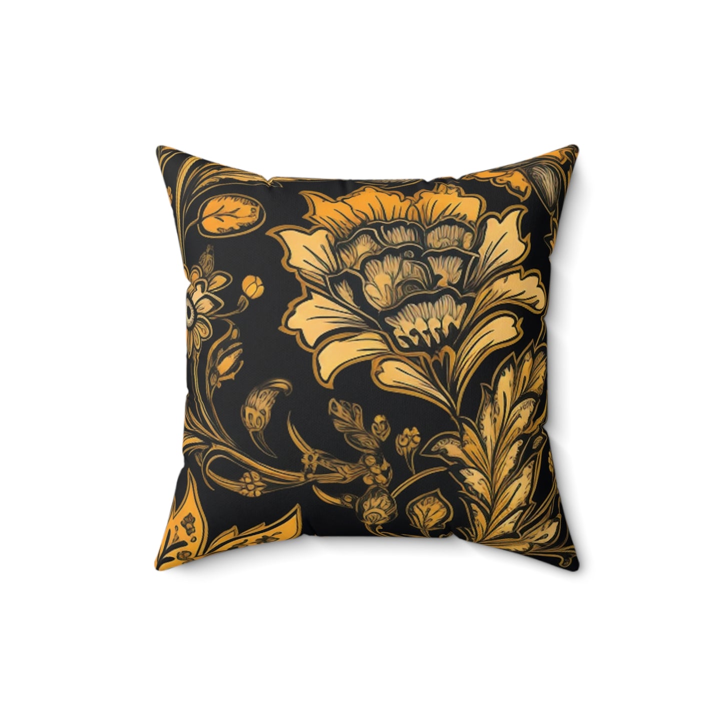 Square Pillow Cover With Pillow Insert In Jacobean Pattern