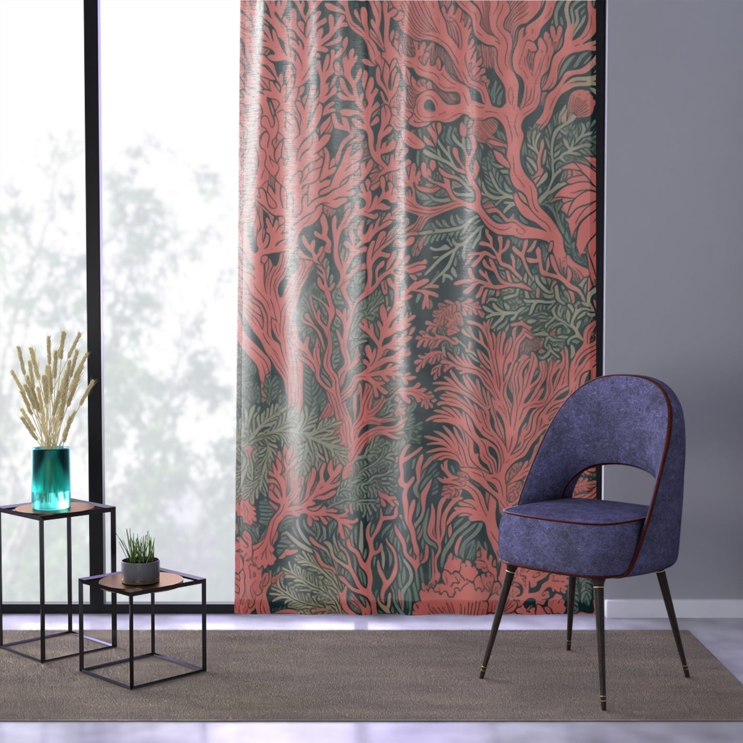 Coral Sheer Window Curtain 50" x 84"