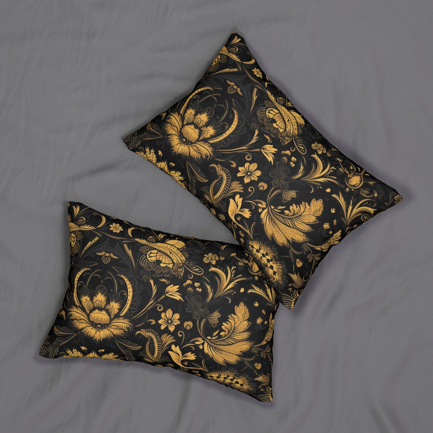 Lumbar Pillow With Pillow Insert In Jacobean Pattern 20"x14"