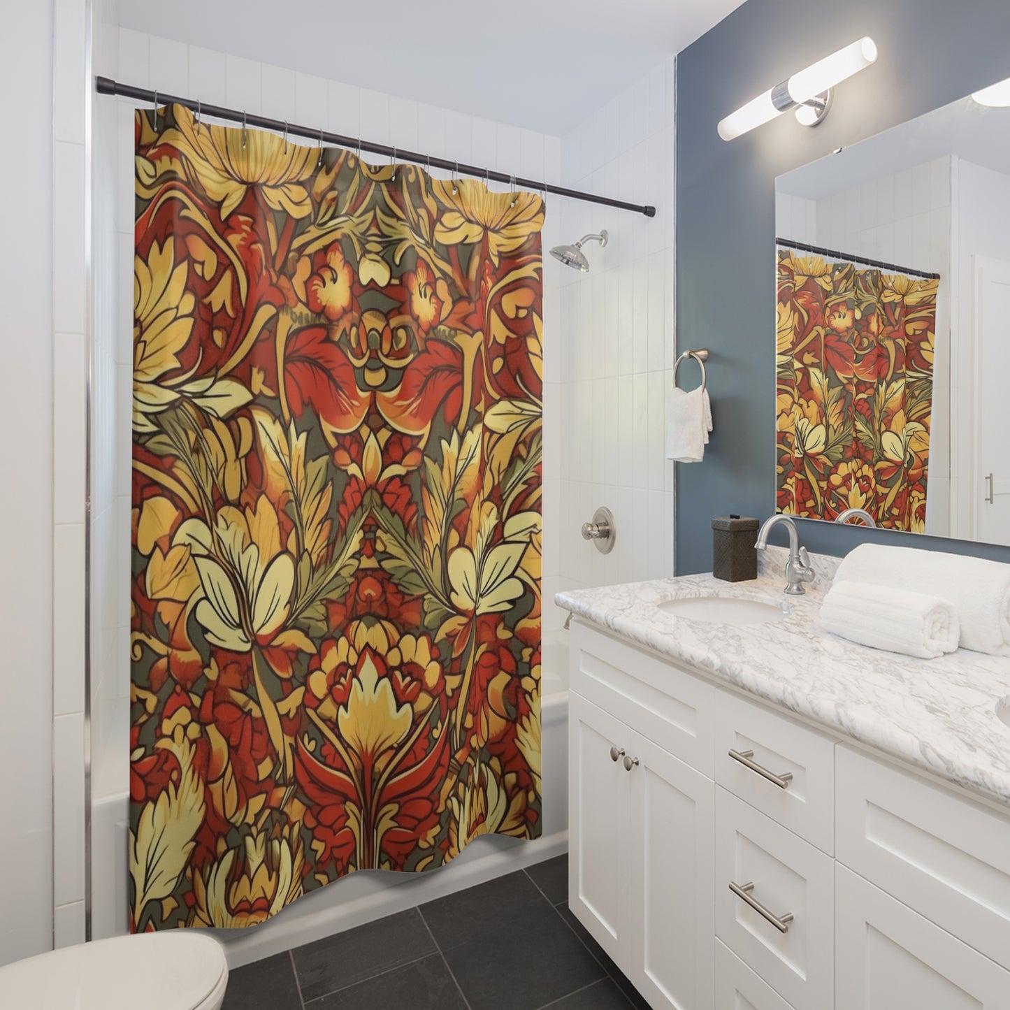 Jacobean Pattern Shower Curtain 71" x 74"
