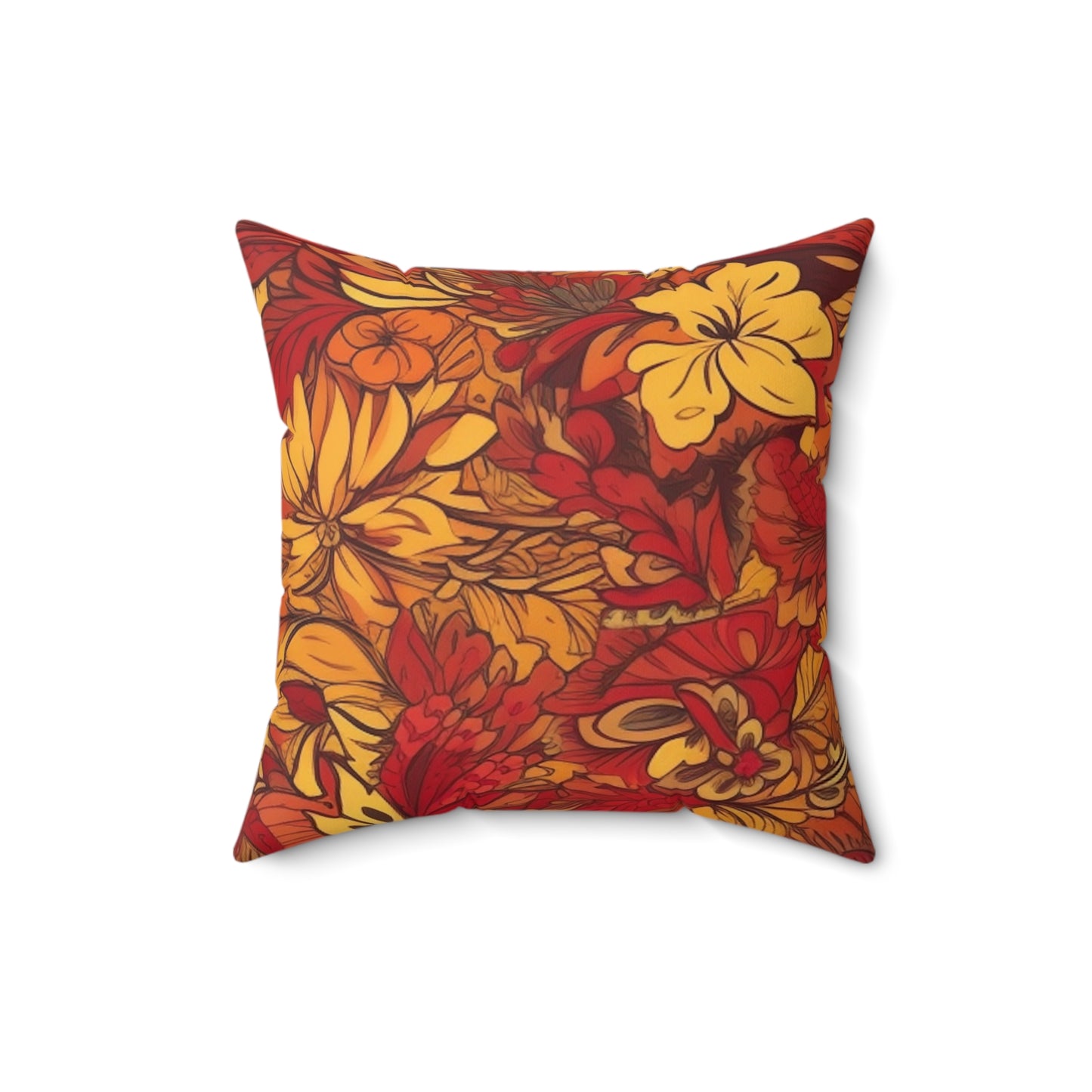 Jacobean Square Pillow Cover With Pillow Insert