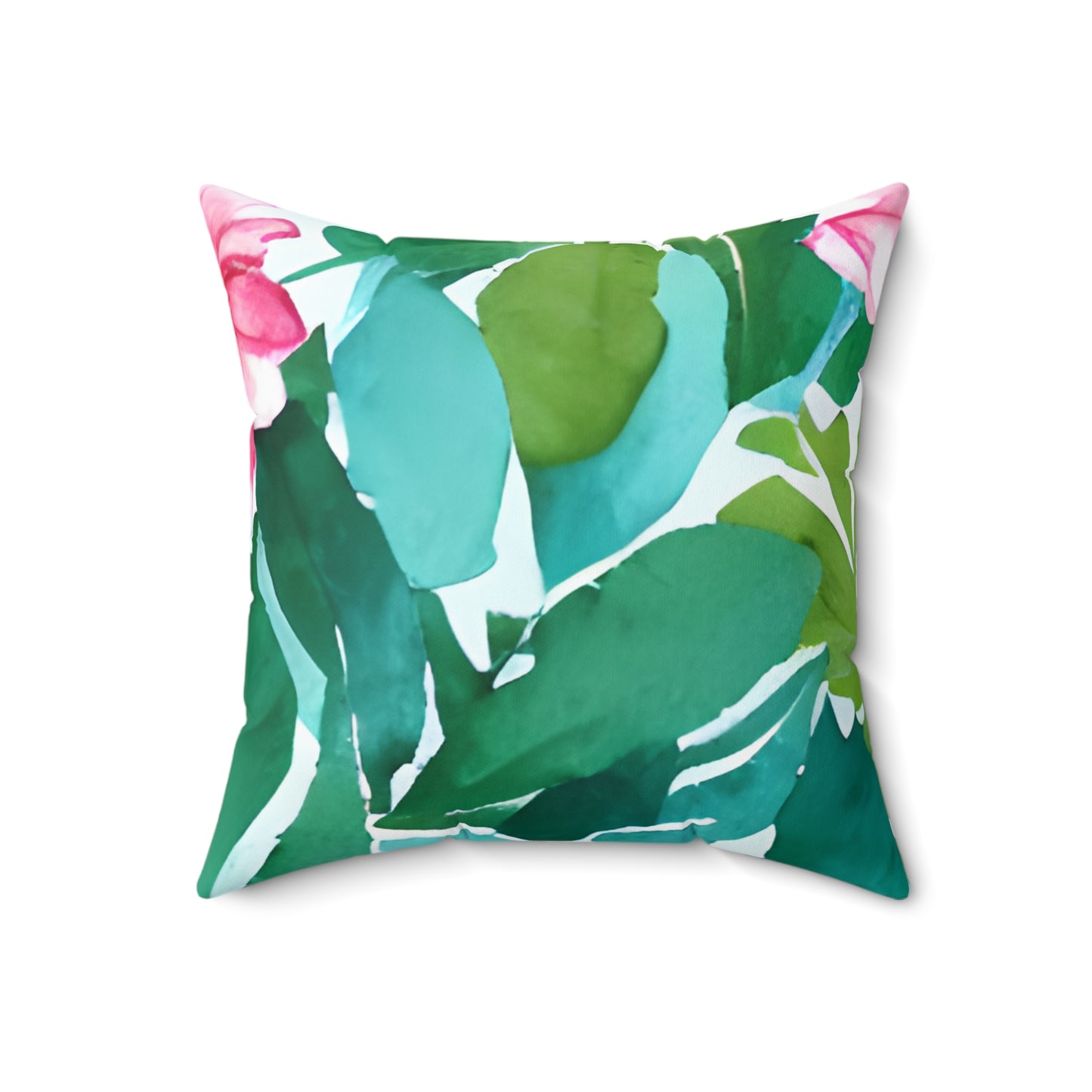 Square Pillow Cover With Pillow Insert In Watercolor Flowers Pattern