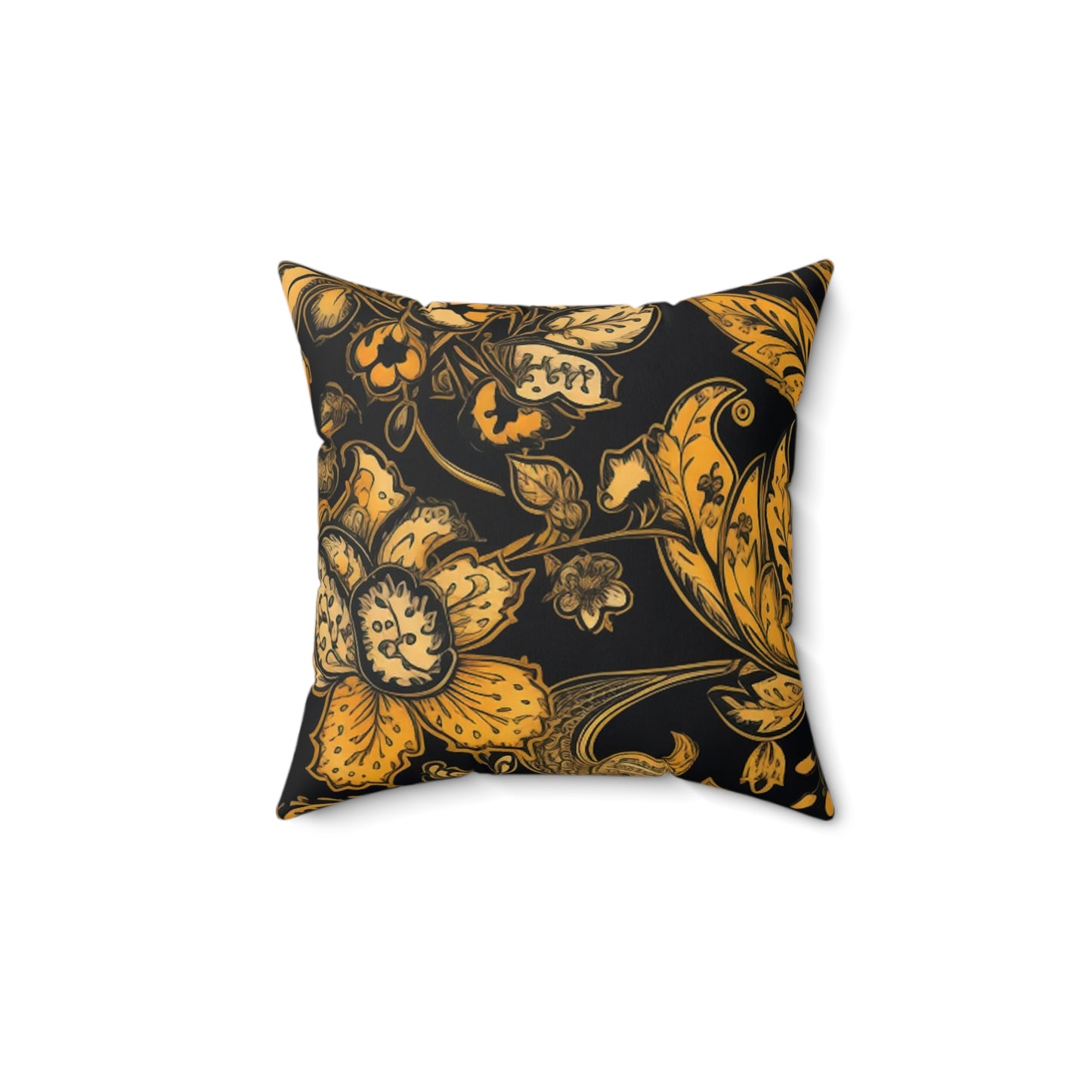 Square Pillow Cover With Pillow Insert In Jacobean Pattern