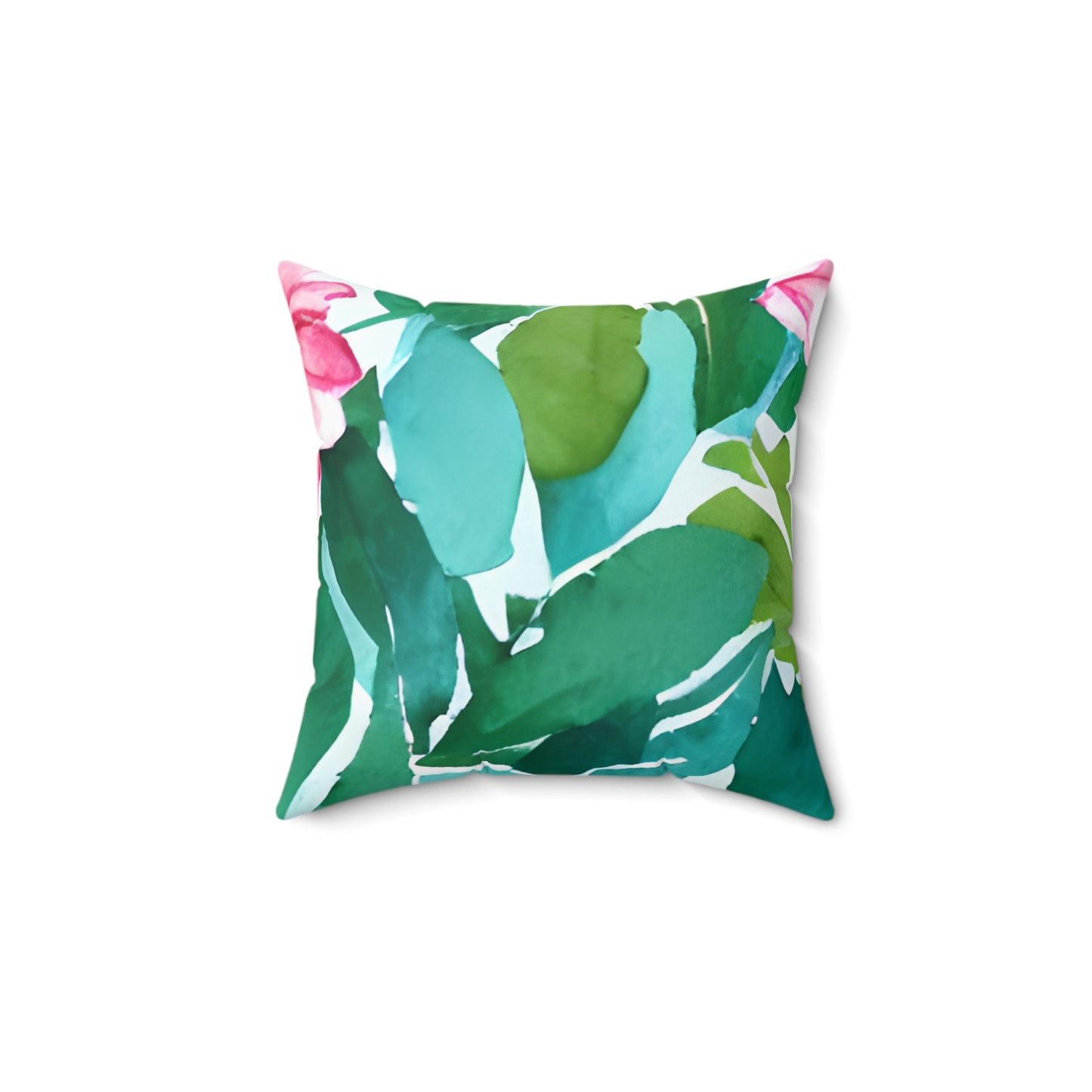 Square Pillow Cover With Pillow Insert In Watercolor Flowers Pattern