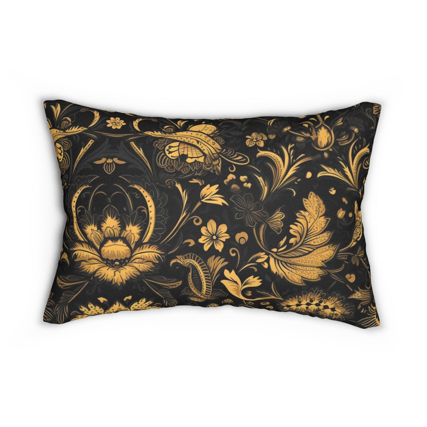 Lumbar Pillow With Pillow Insert In Jacobean Pattern 20"x14"