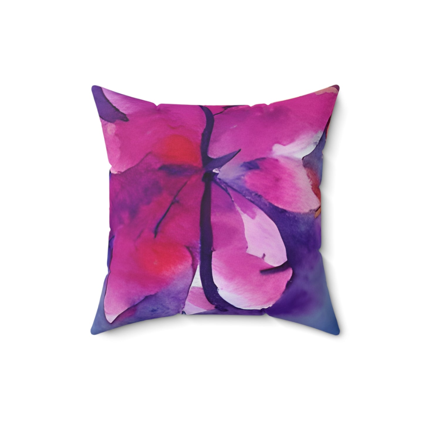 Square Pillow Cover With Pillow Insert In Watercolor Flowers Pattern