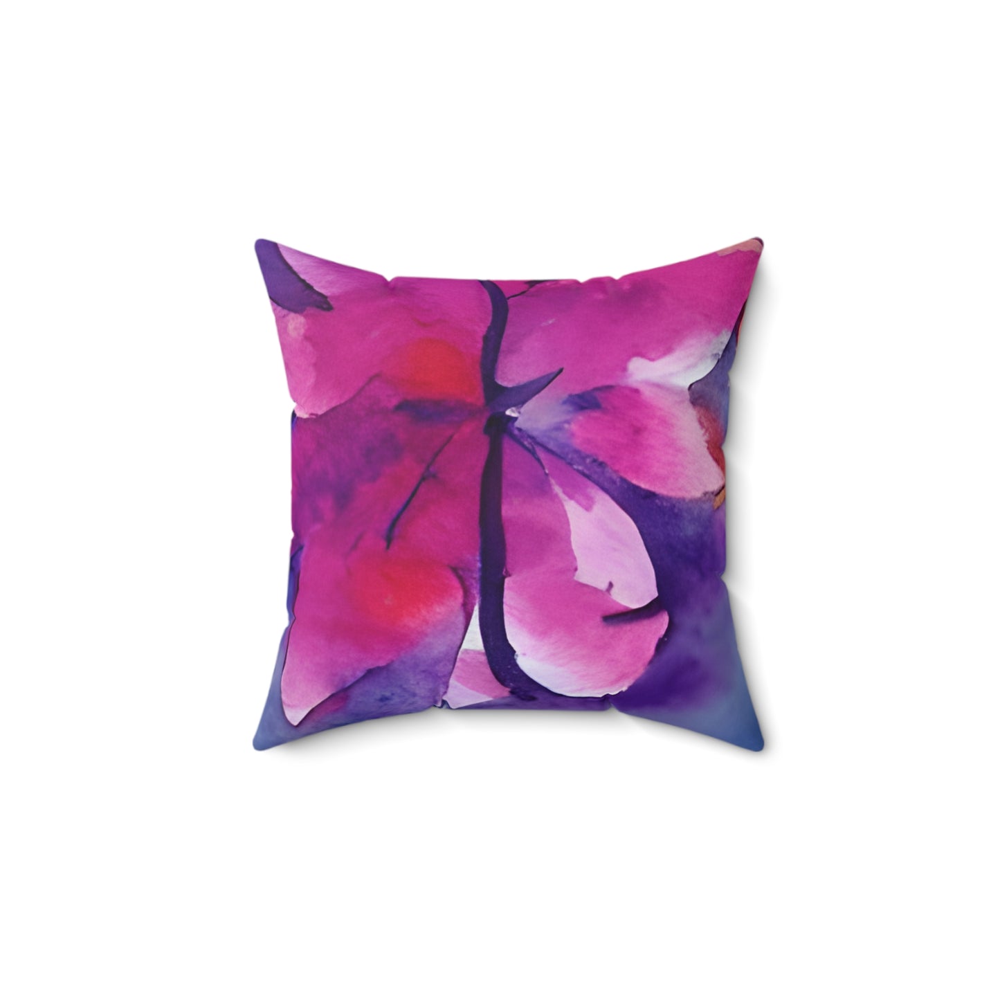 Square Pillow Cover With Pillow Insert In Watercolor Flowers Pattern