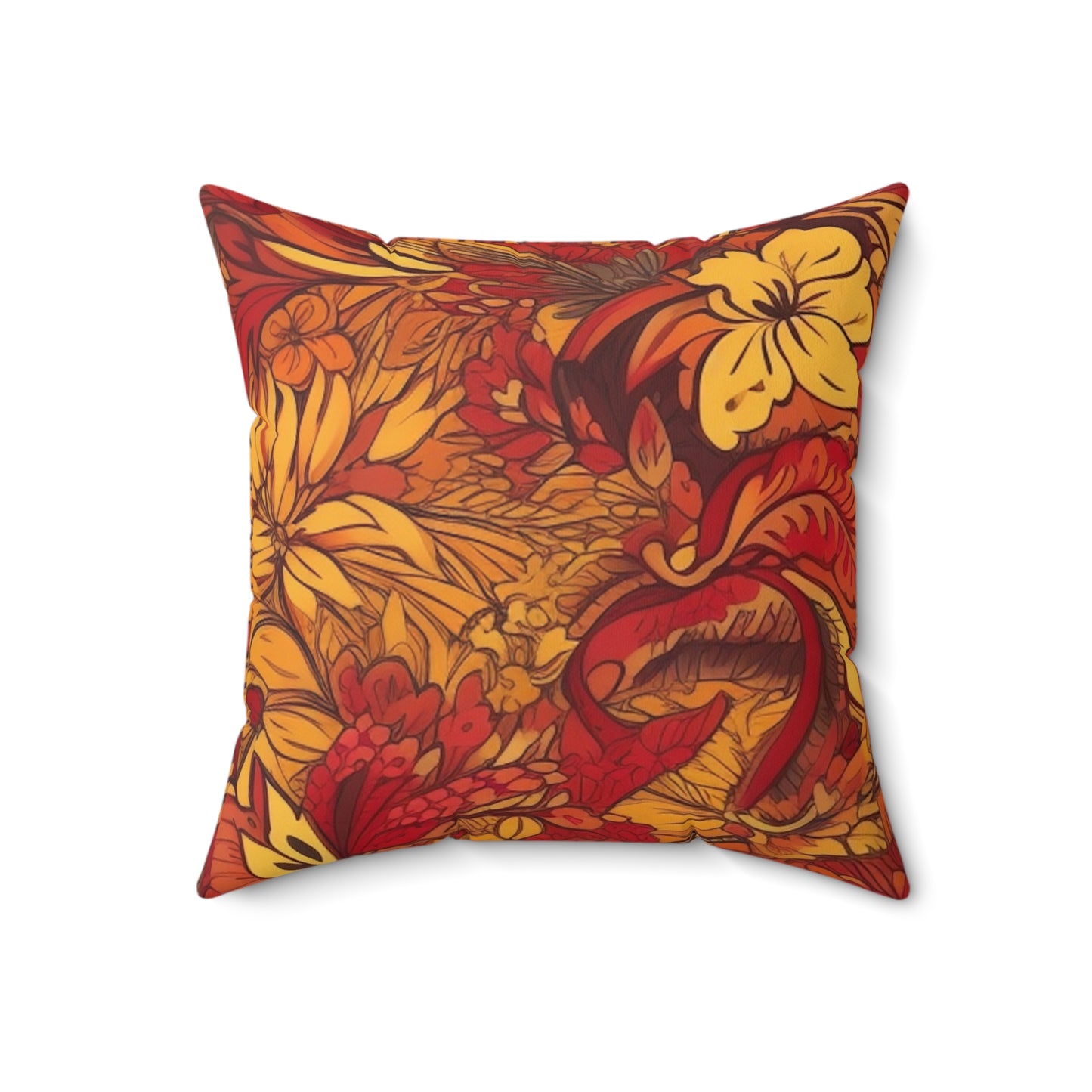 Jacobean Square Pillow Cover With Pillow Insert