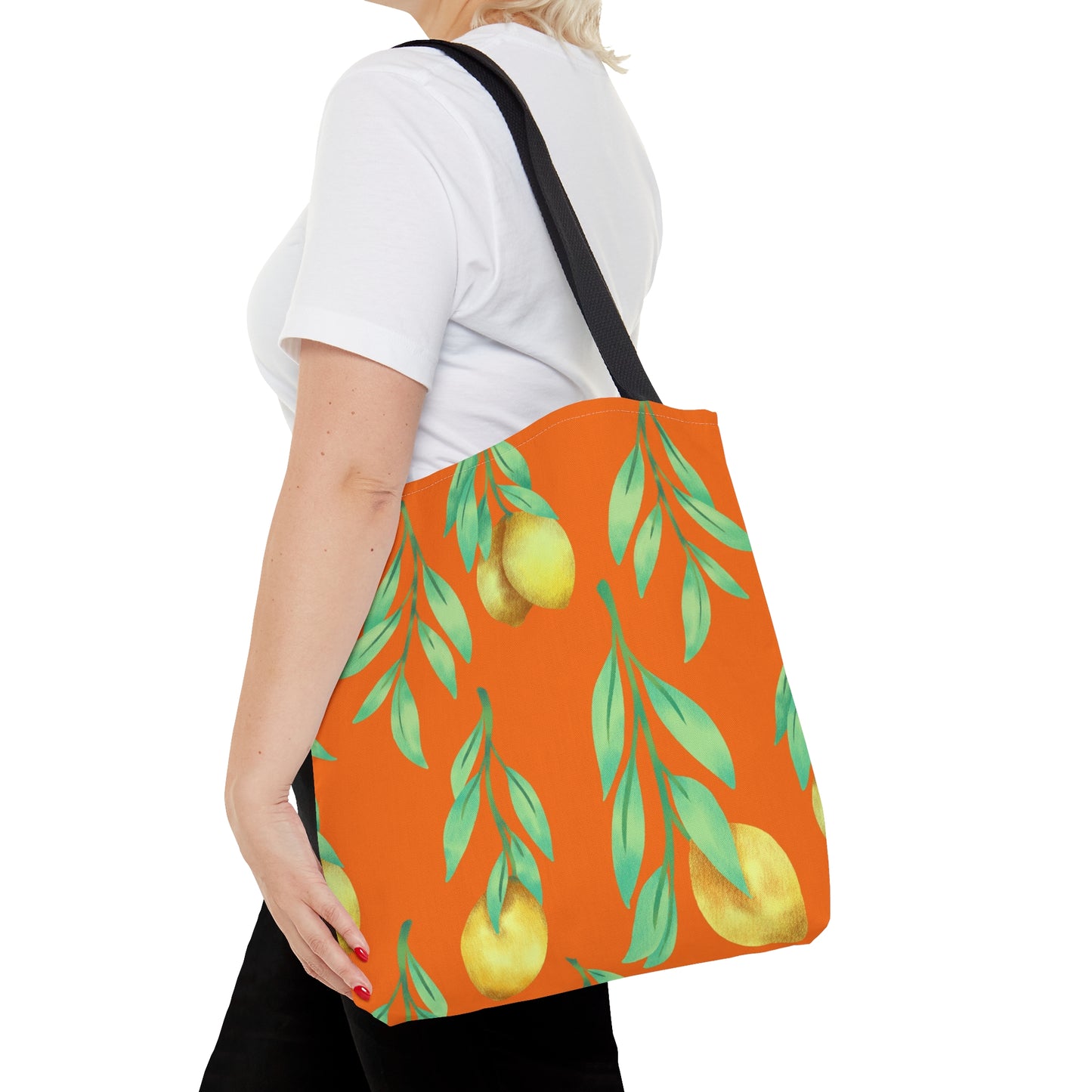 Tote Bag Lovely Lemons Design, Fruit Pattern