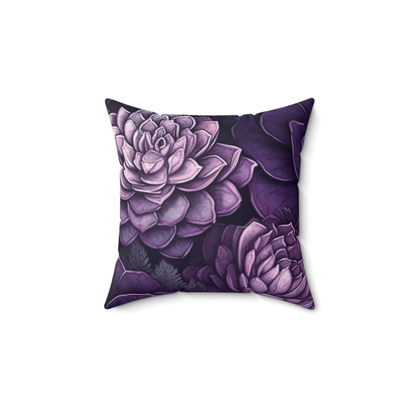 Square Pillow Cover With Pillow Insert In Purple Floral Pattern