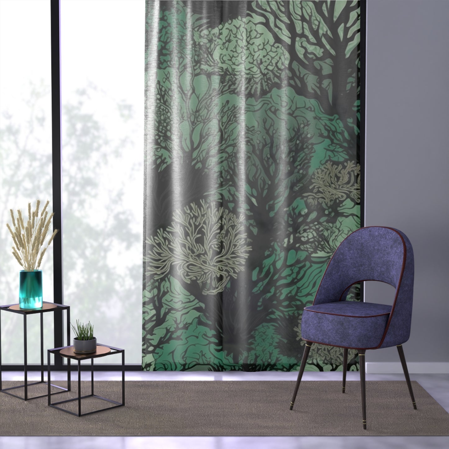 Coral Sheer Window Curtain 50" x 84" "