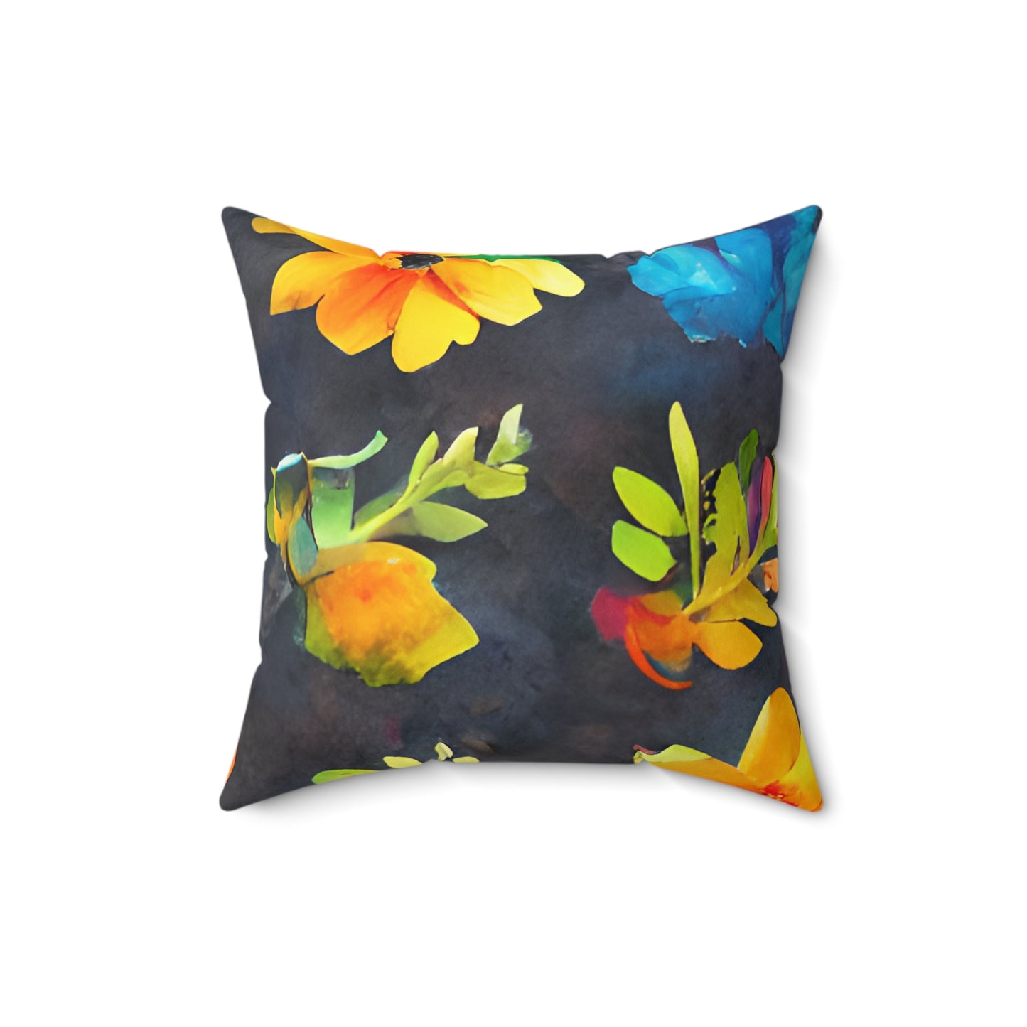 Square Pillow Cover With Pillow Insert In Watercolor Flowers Pattern