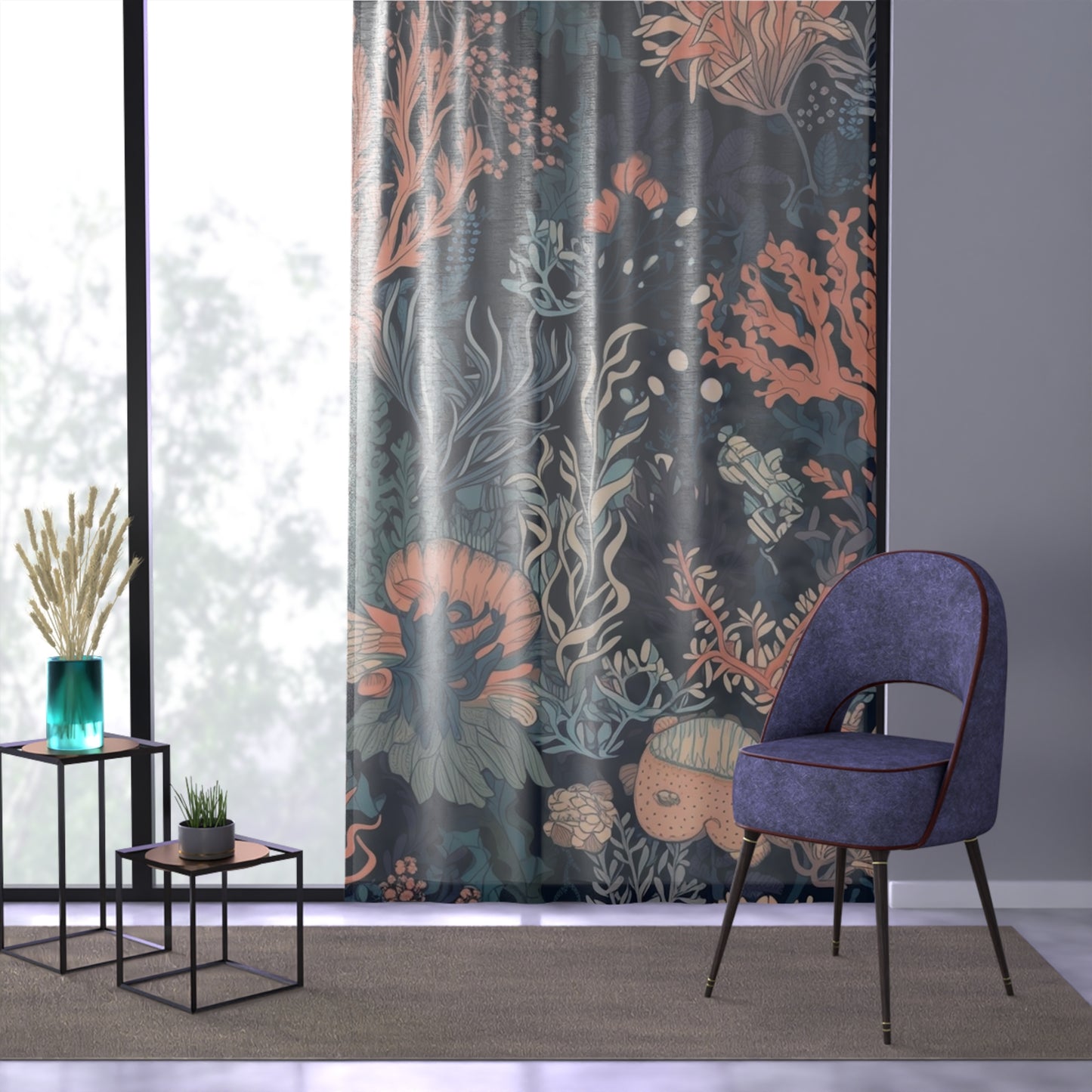 Coral Sheer Window Curtain 50" x 84"