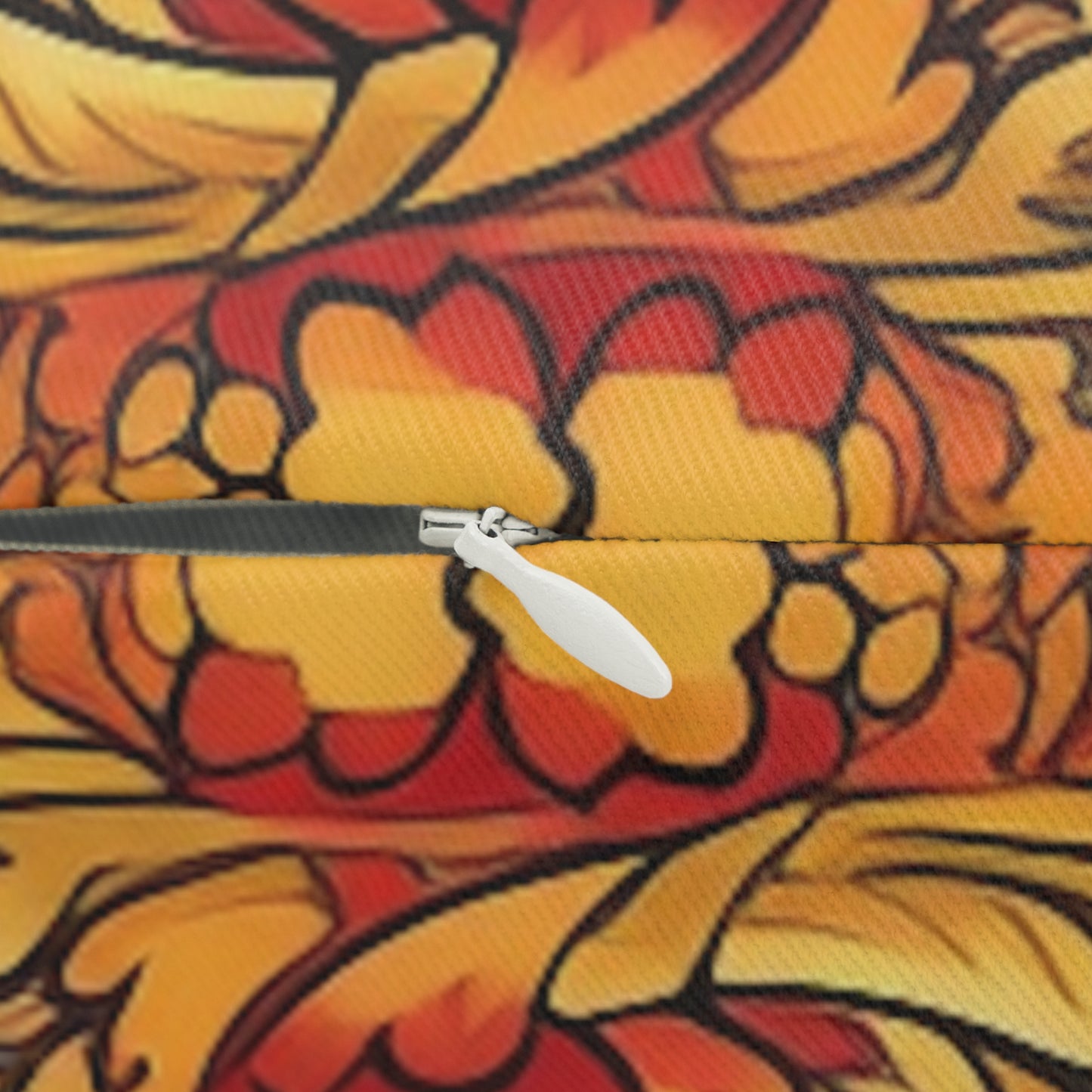 Lumbar Pillow With Pillow Insert In Jacobean Pattern 20"x14"