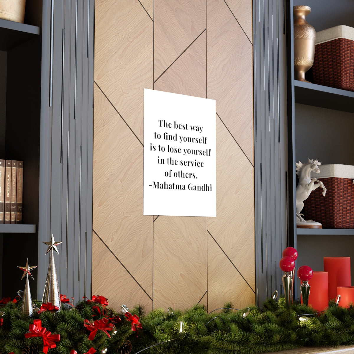 Mahatma Gandhi Quote - The Best Way To Find Yourself - Premium Matte Vertical Poster