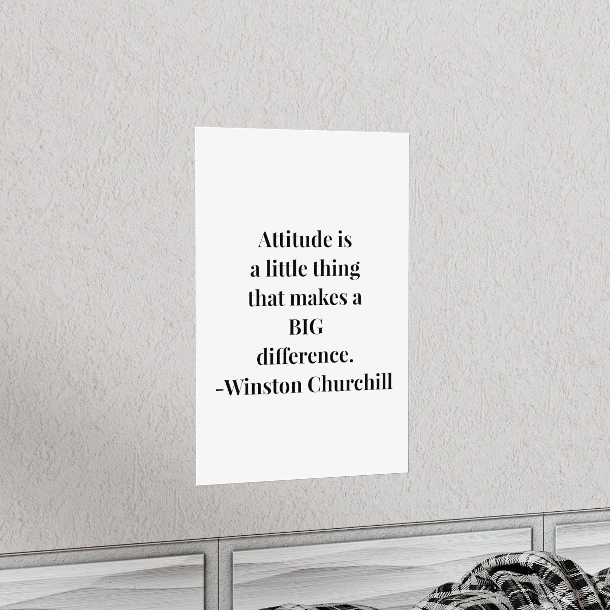 Winston Churchill Attitude Quote Premium Matte Vertical Poster