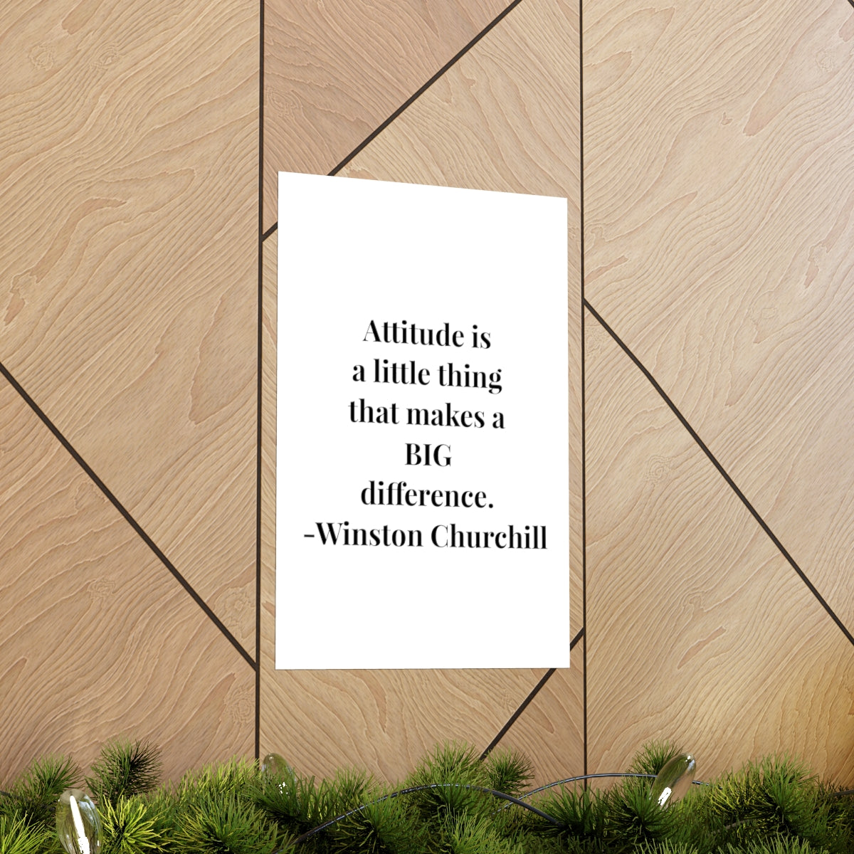 Winston Churchill Attitude Quote Premium Matte Vertical Poster