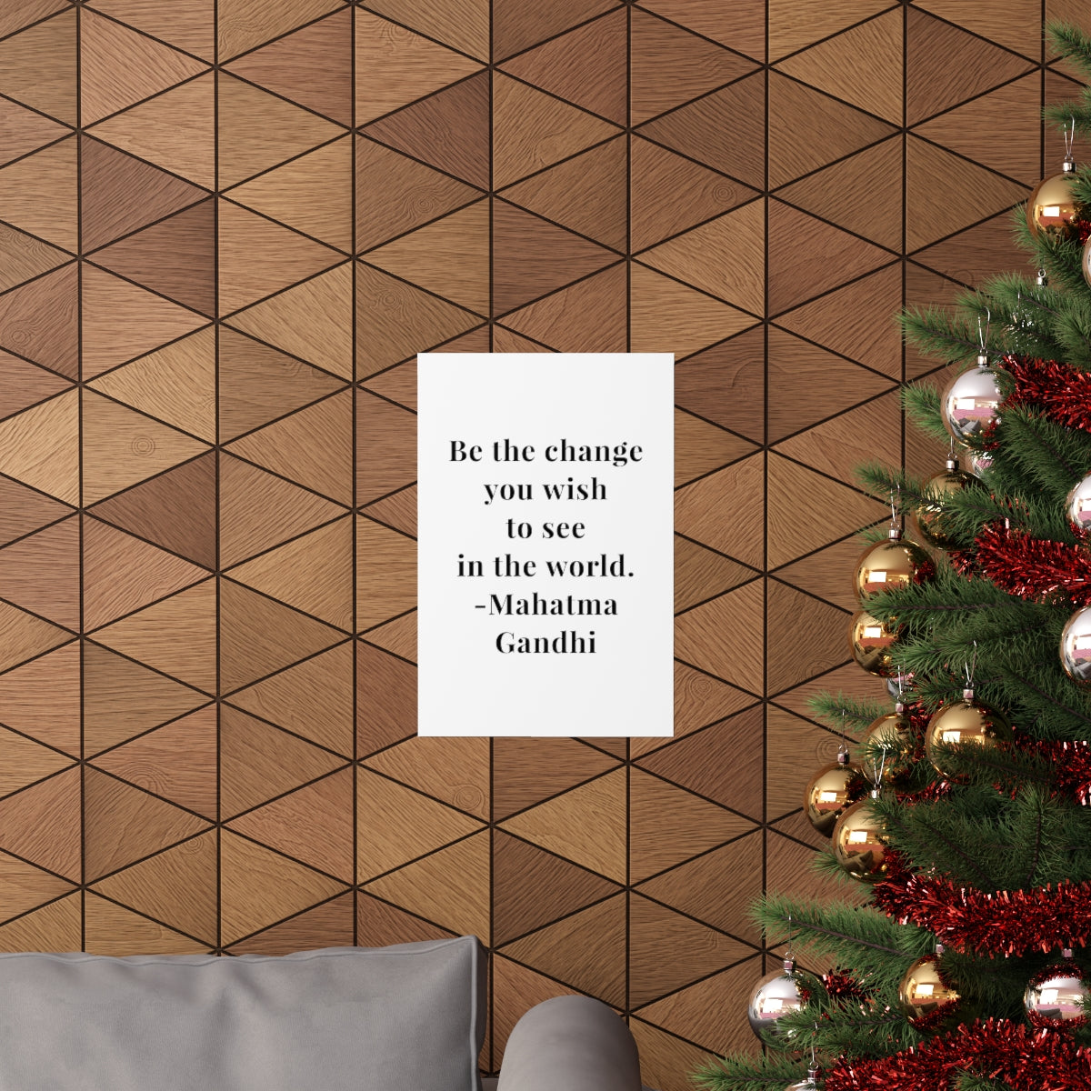 Mahatma Gandhi Quote - Be the Change - Premium Matte Vertical Poster